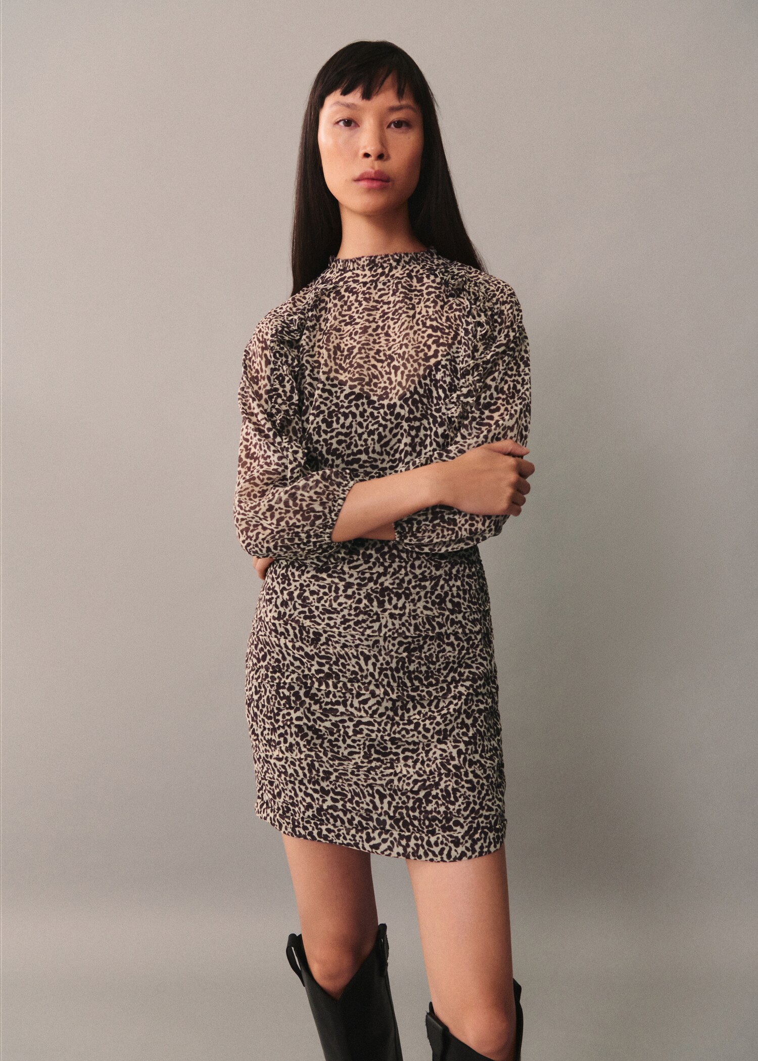Leopard print draped dress - Medium plane