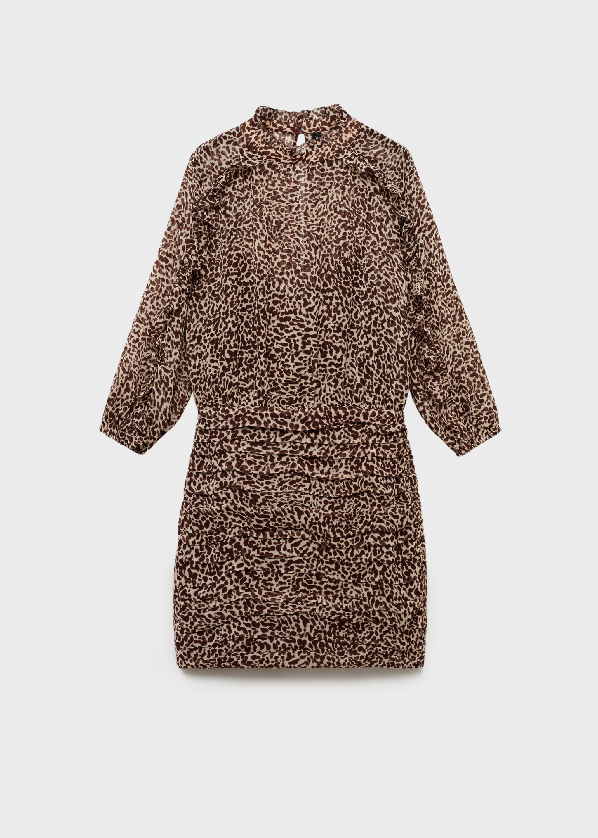 Leopard print draped dress - Article without model, Brown. Ref: 77065657-00.
