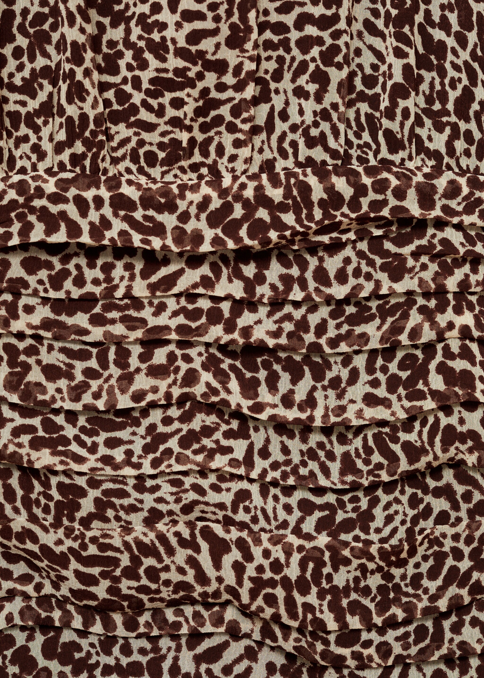 Leopard print draped dress - Details of the article 0, Brown. Ref: 77065657-00.