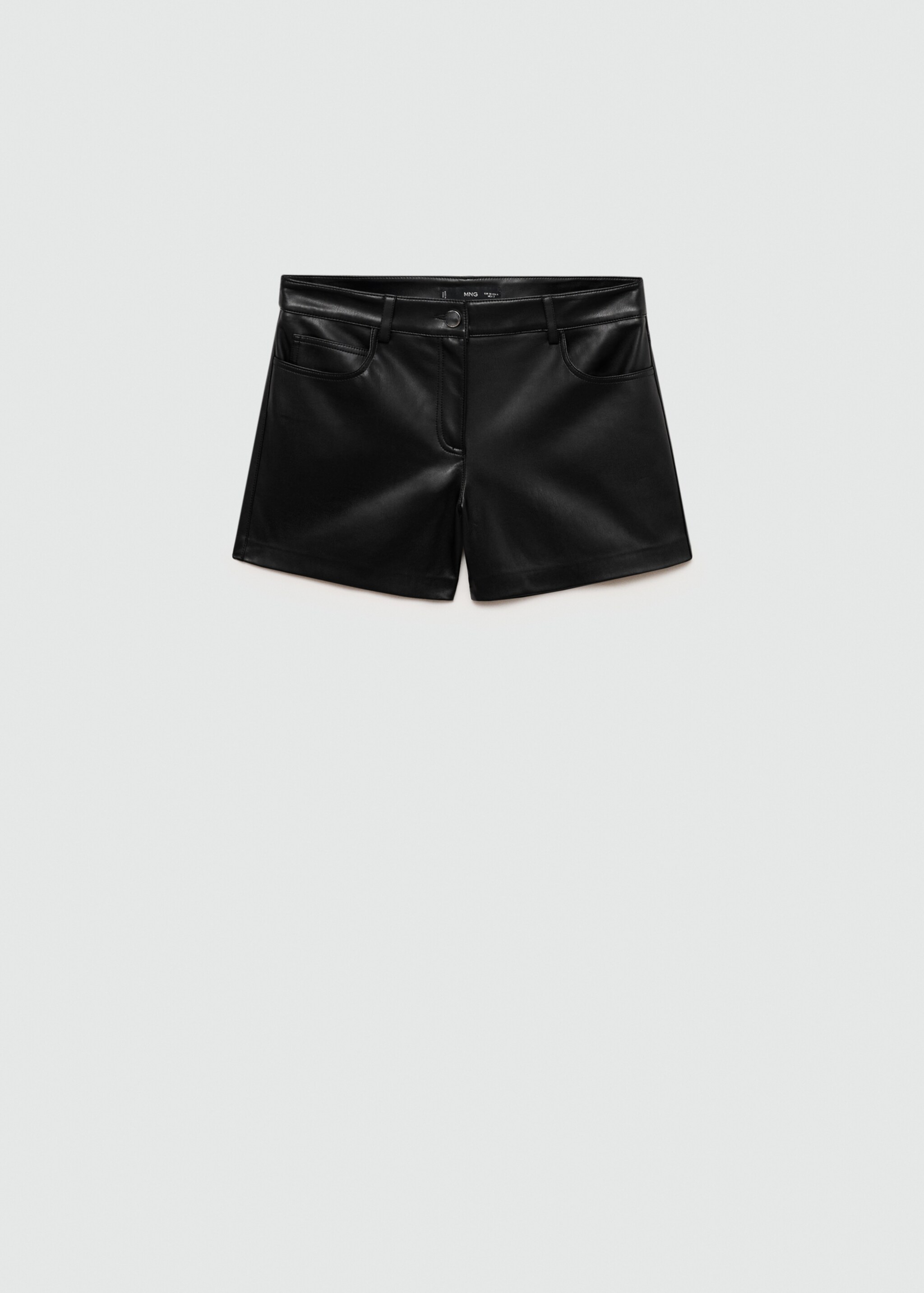 Leather-effect shorts - Article without model, Black. Ref: 77065664-00.