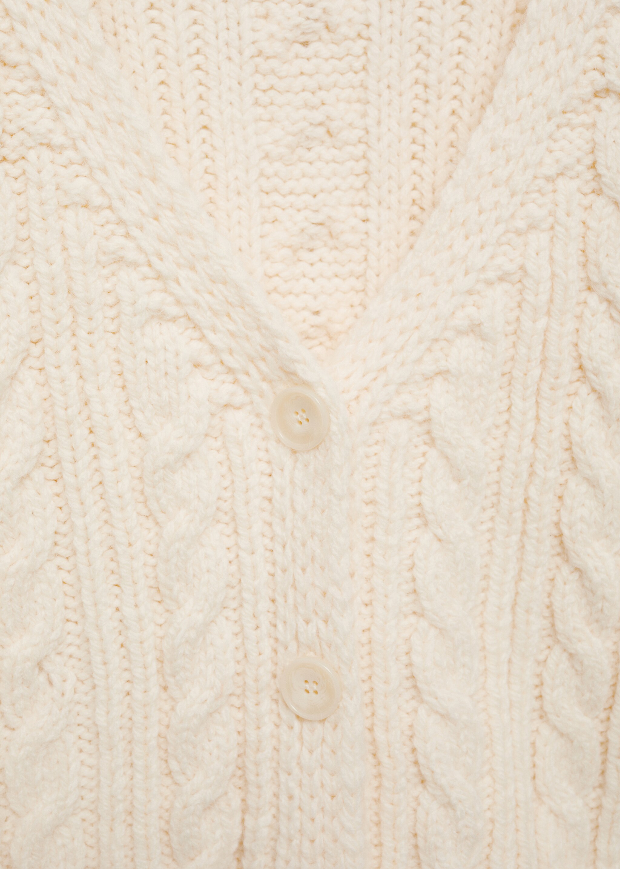 Cardigan maille torsadée boutons - Détail de l'article 8, Écru. Ref: 77065665-00.