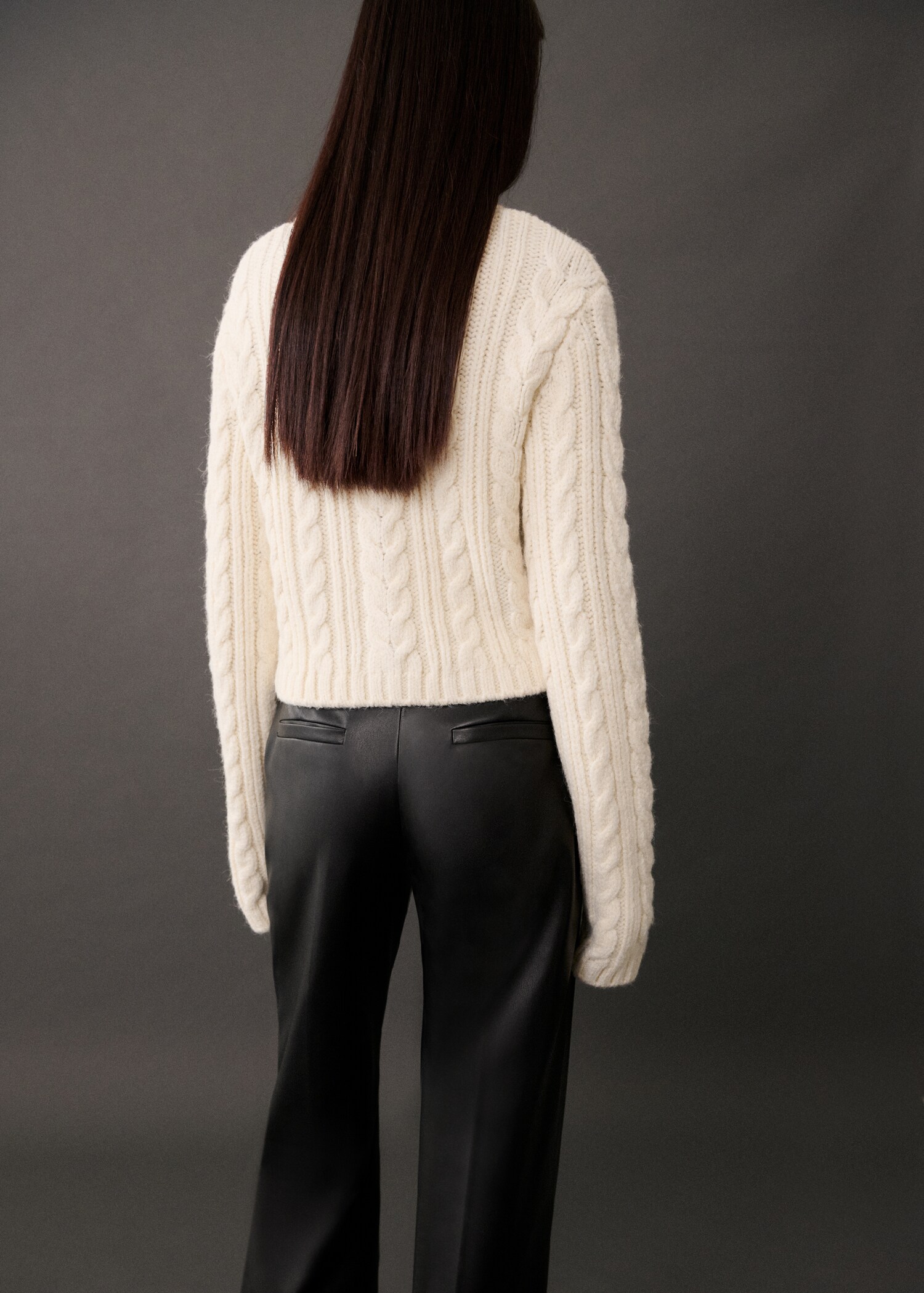 Cardigan maille torsadée boutons - Verso de l’article
