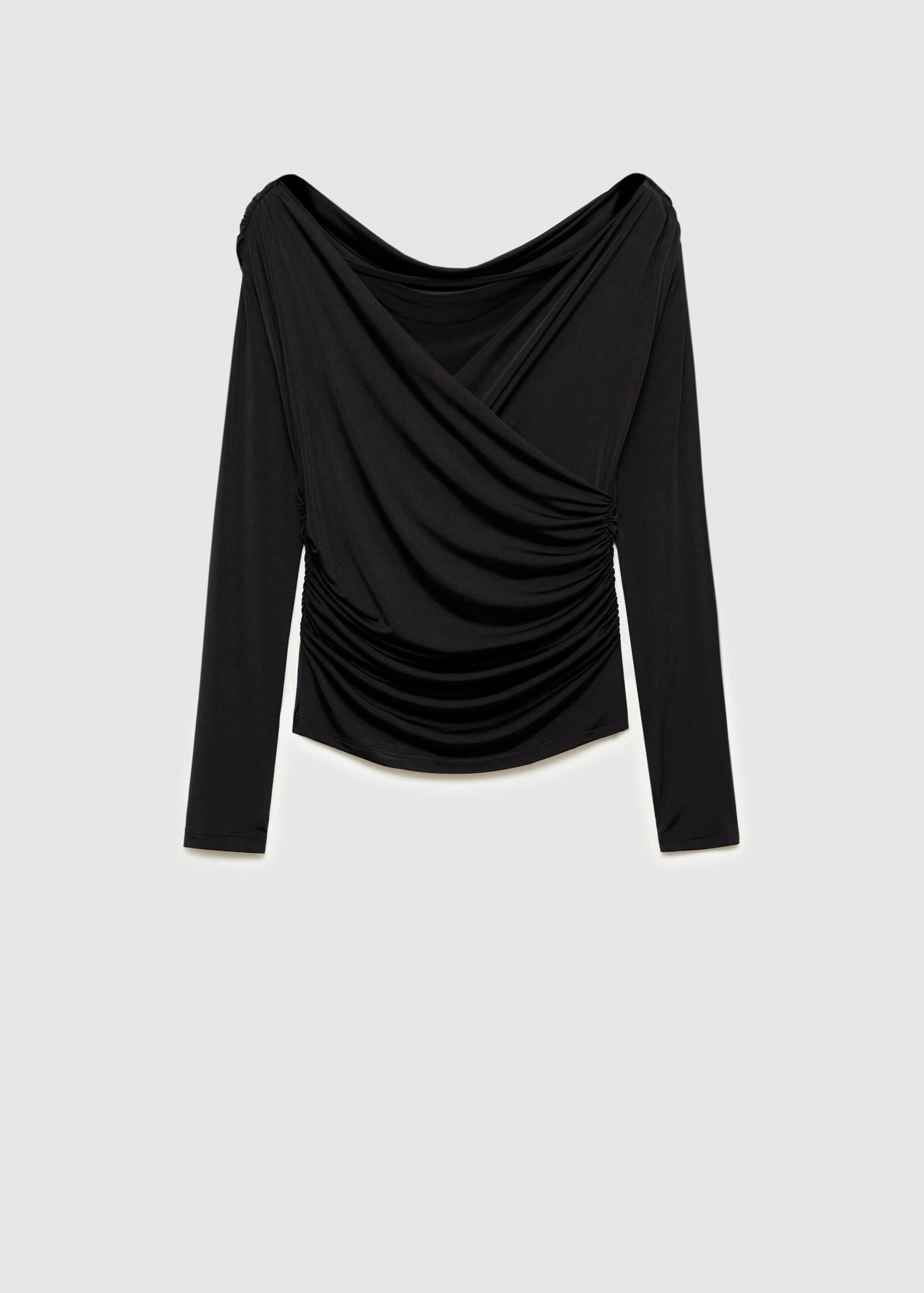 Crossover-design t-shirt - Article without model, Black. Ref: 77065672-00.