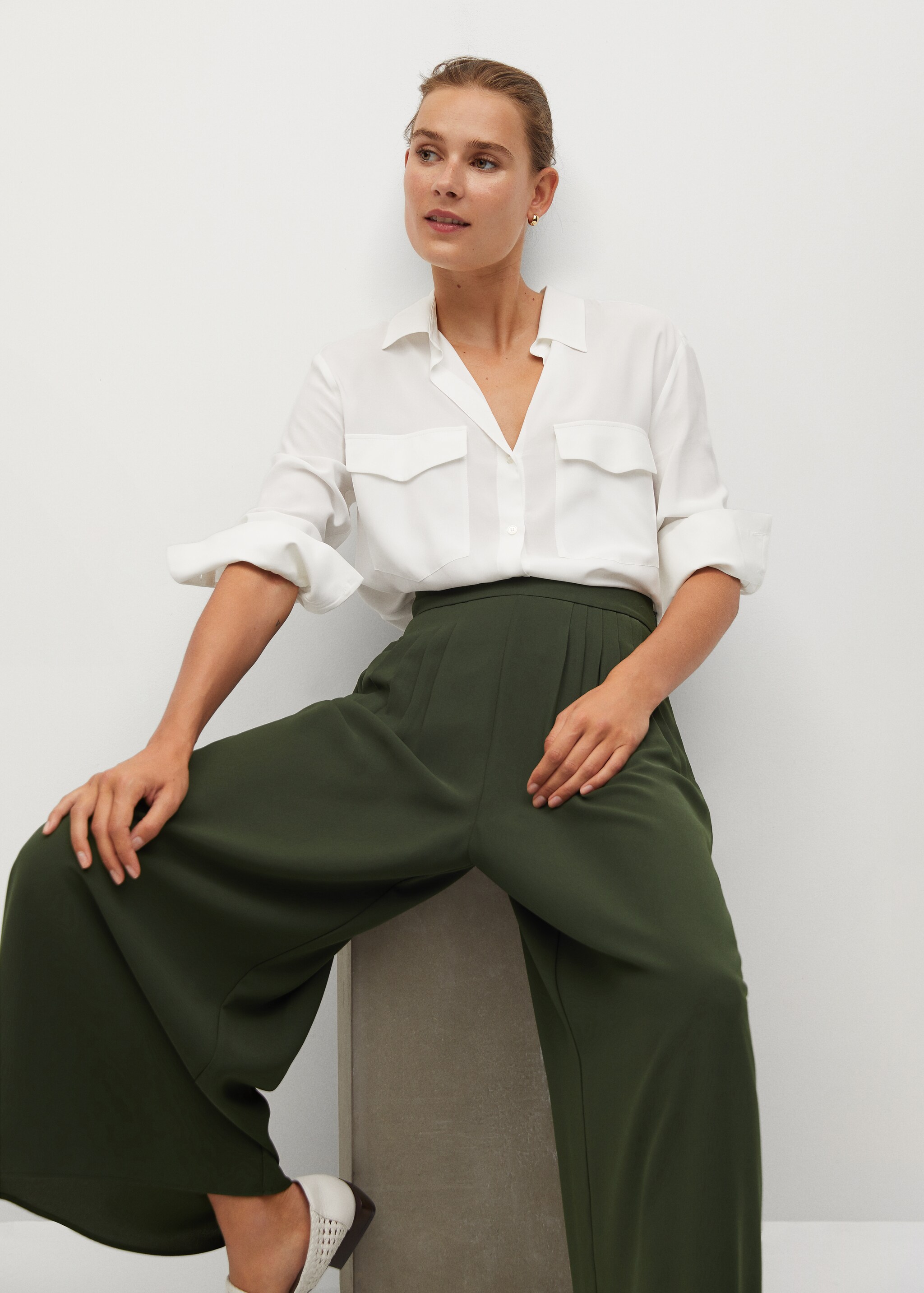 Kalhoty culottes s plisováním - Detail zboží 2