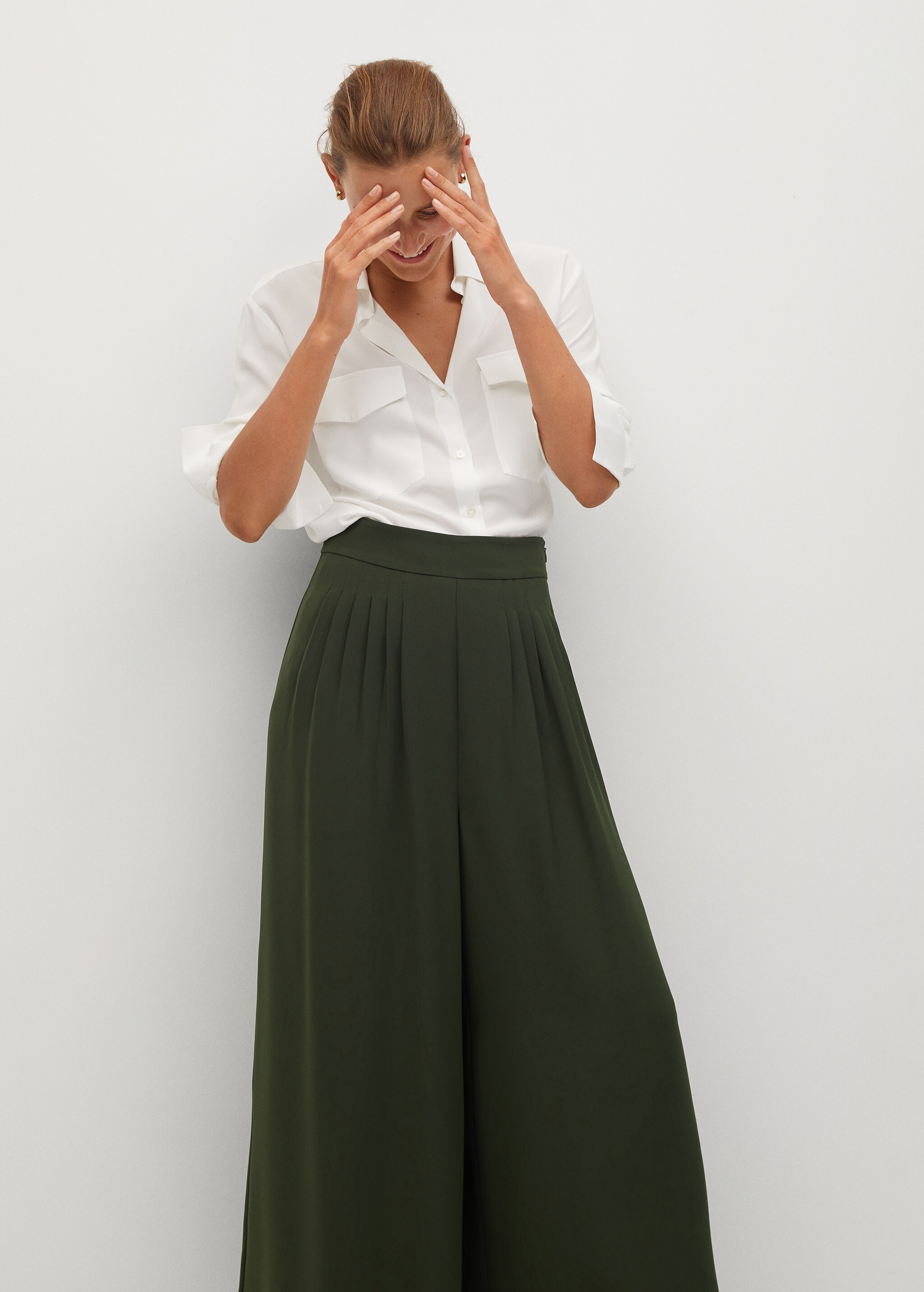 Kalhoty culottes s plisováním - Detail zboží 3