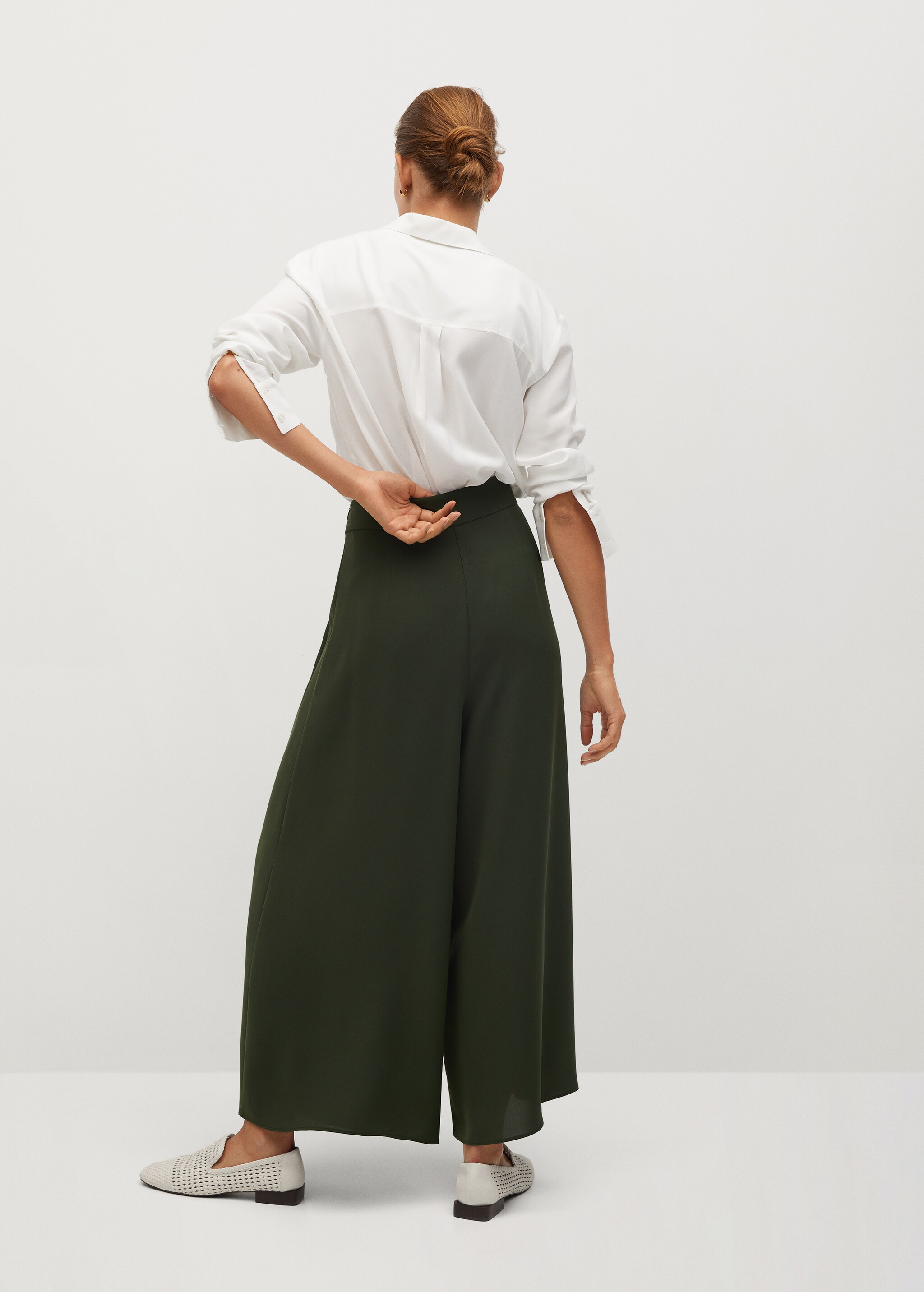Kalhoty culottes s plisováním - Zadní strana zboží
