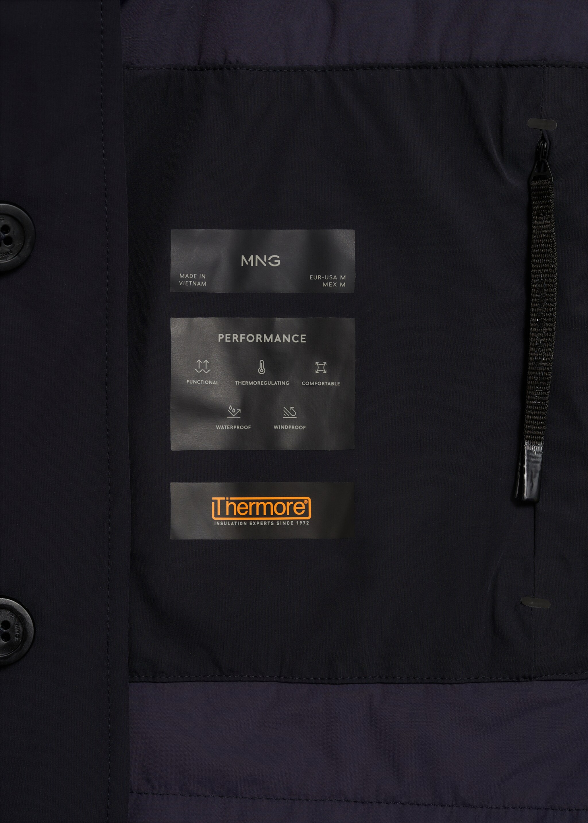 Waterproof jacket with Thermore® padding - Details of the article 0, Dark Navy. Ref: 77065960-00.