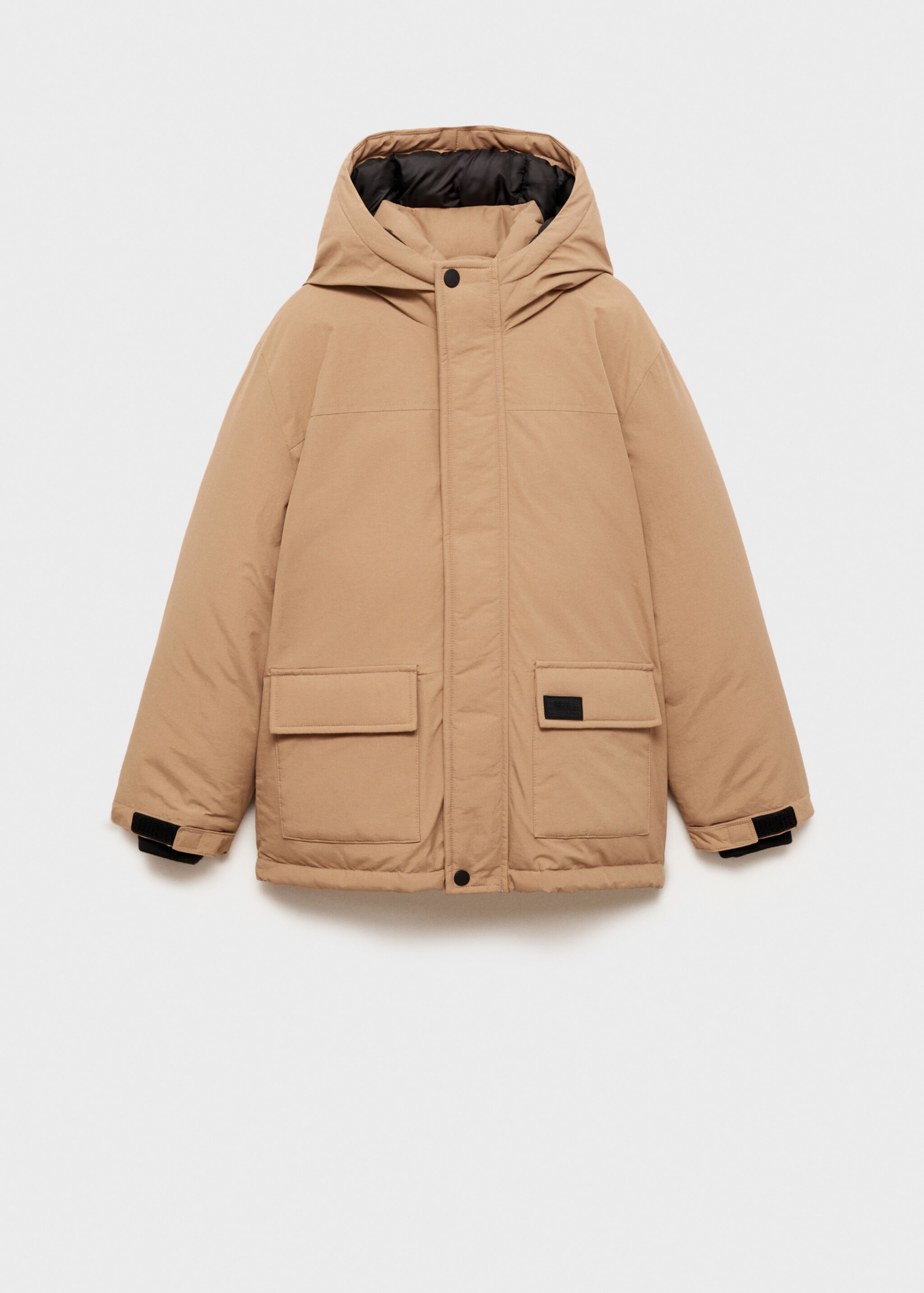 Pockets hooded coat - Article without model, Sand. Ref: 77065965-00.