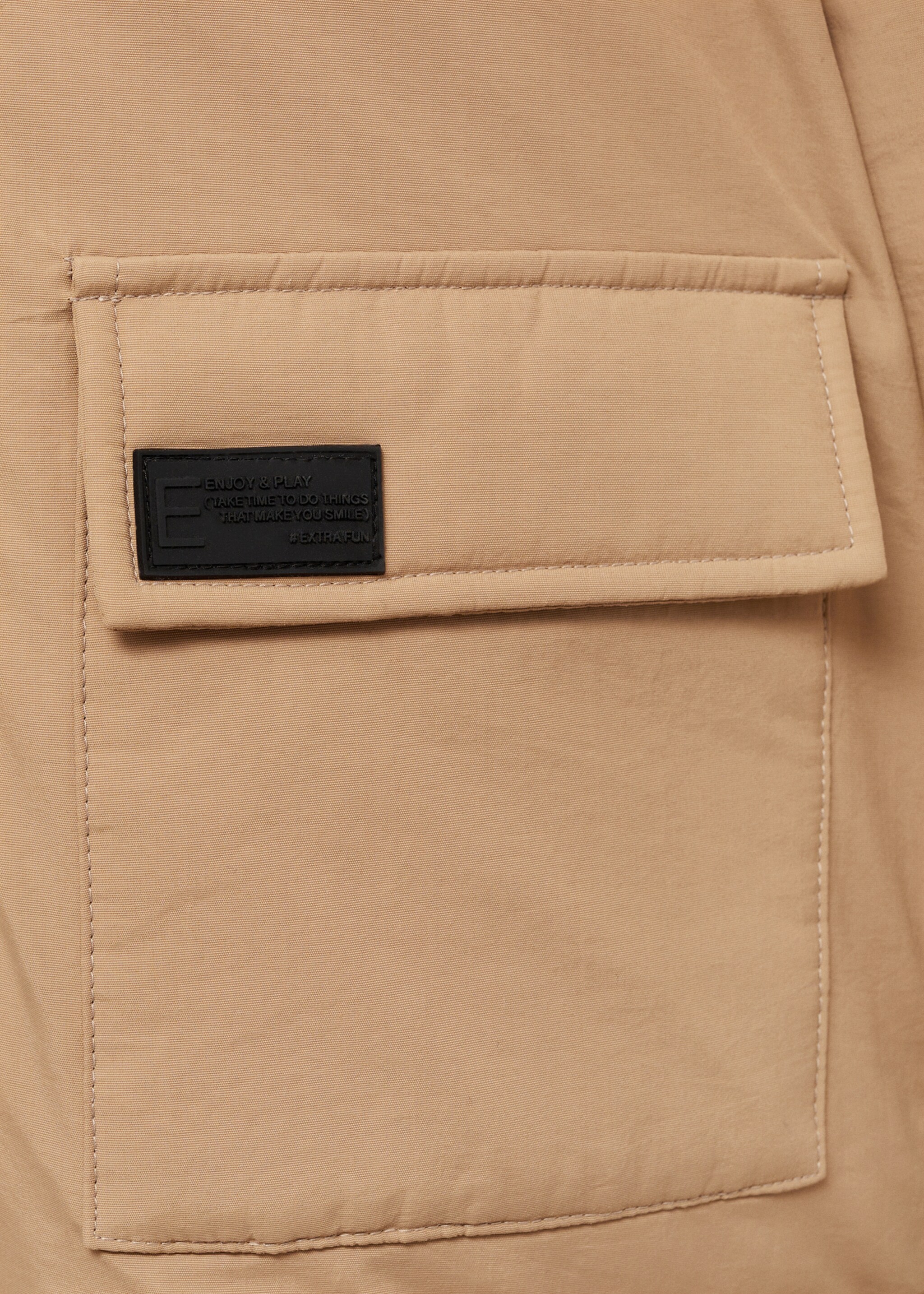 Pockets hooded coat - Details of the article 0, Sand. Ref: 77065965-00.