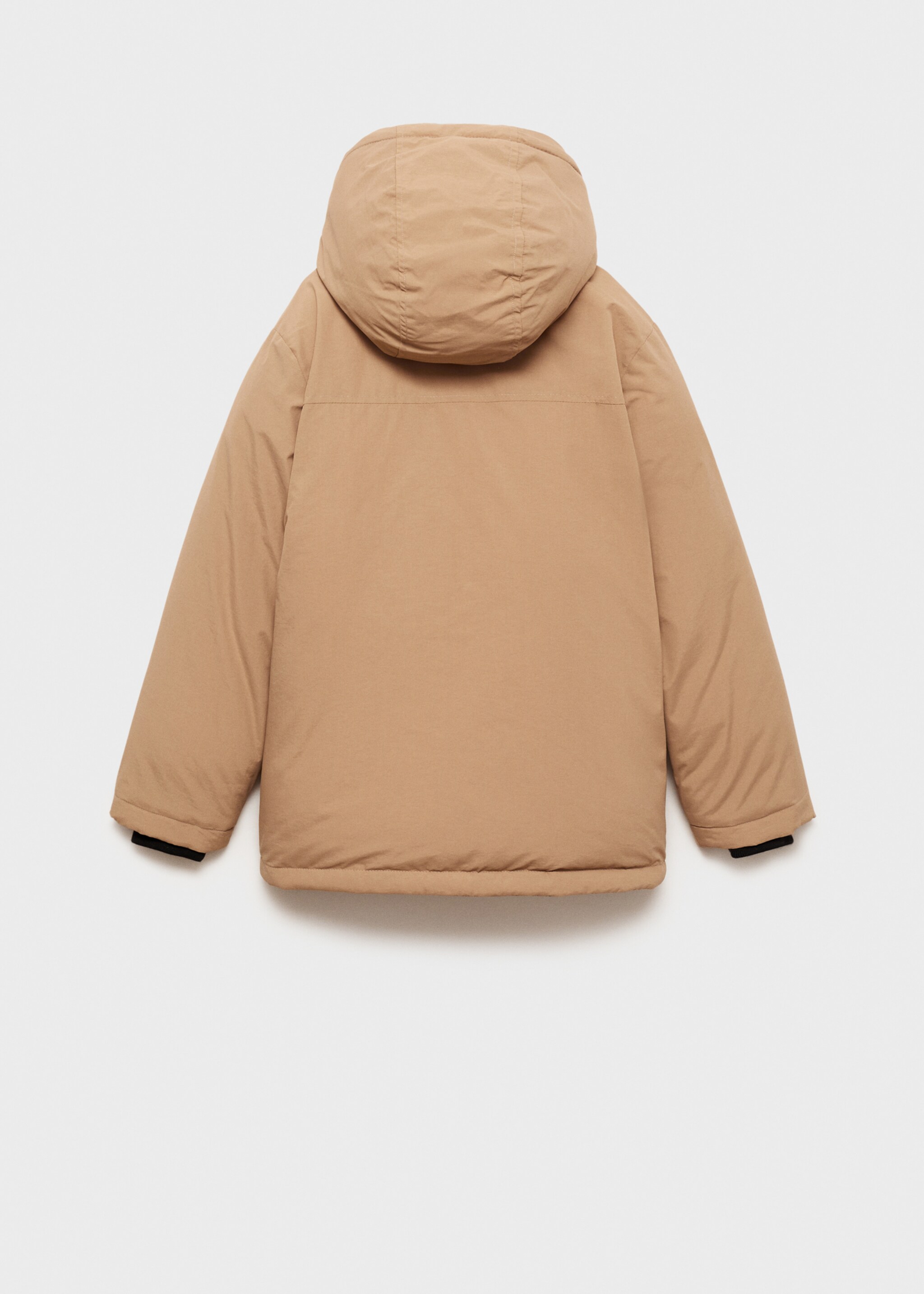 Pockets hooded coat - Reverse of the article, Sand. Ref: 77065965-00.