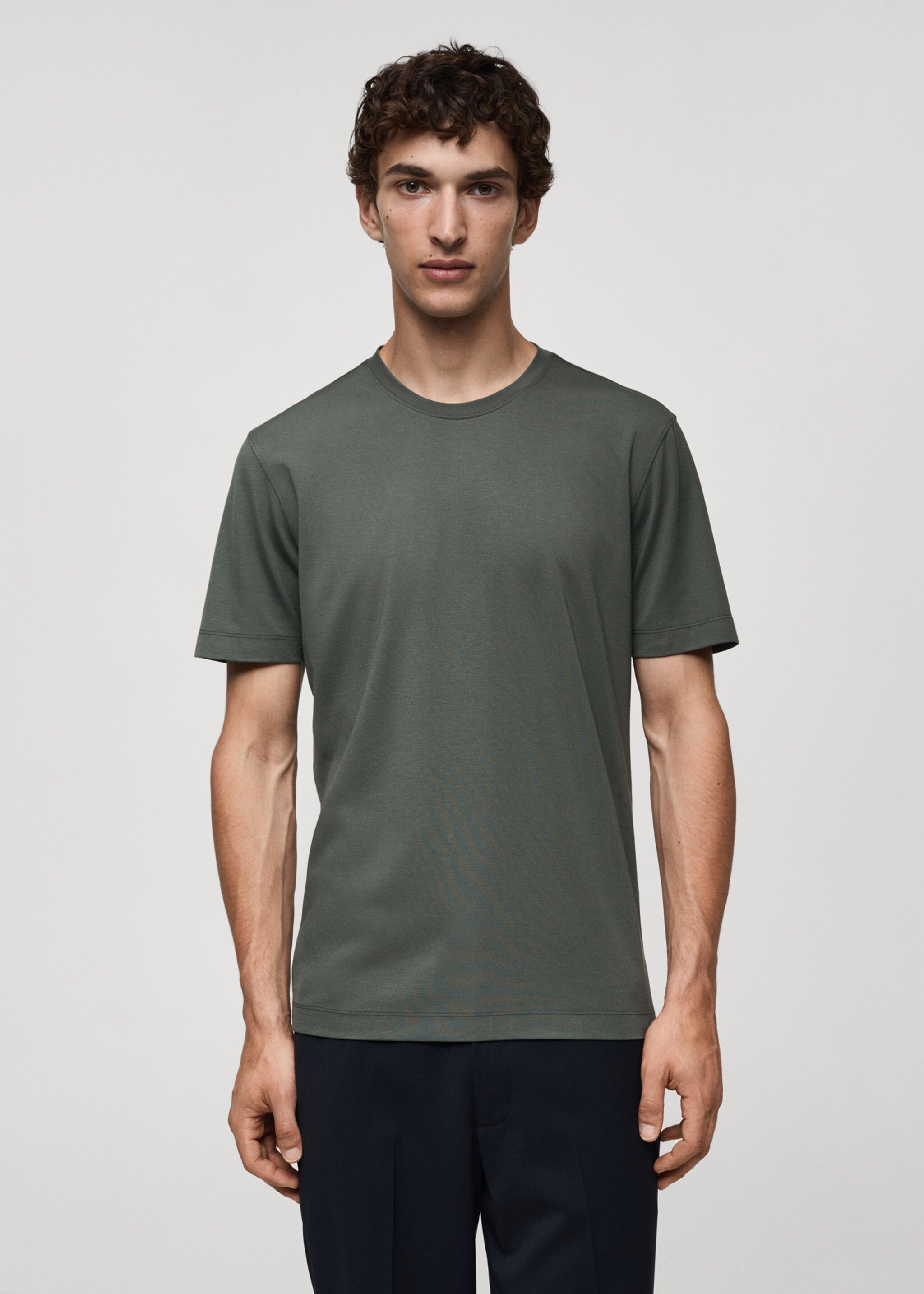Comfort stretch kreukvast T-shirt - Middenvlak, Groen. Ref: 77065966-00.