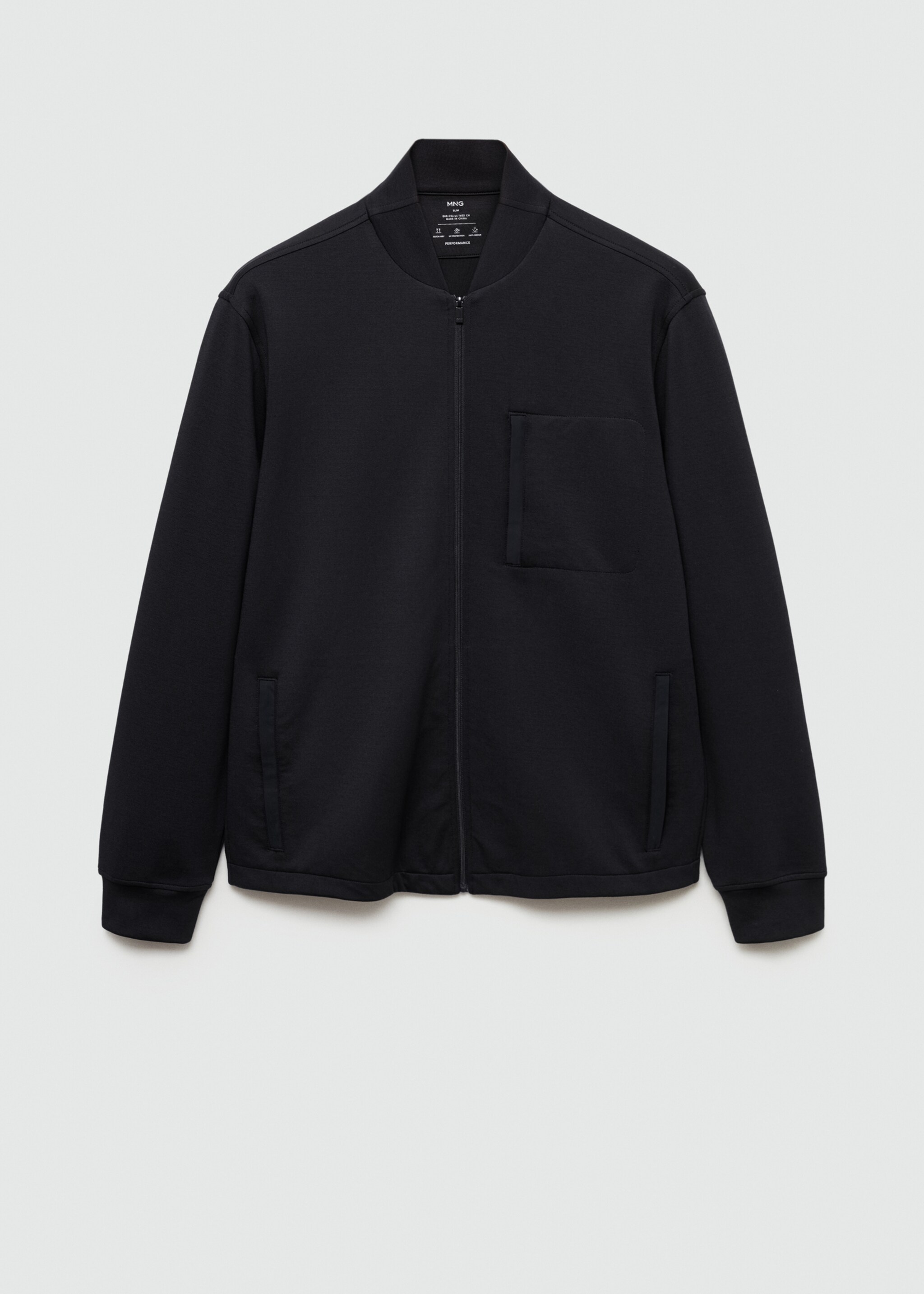 Bomber sweatshirt with anti-odour technology - Article without model, Dark Navy. Ref: 77065967-00.
