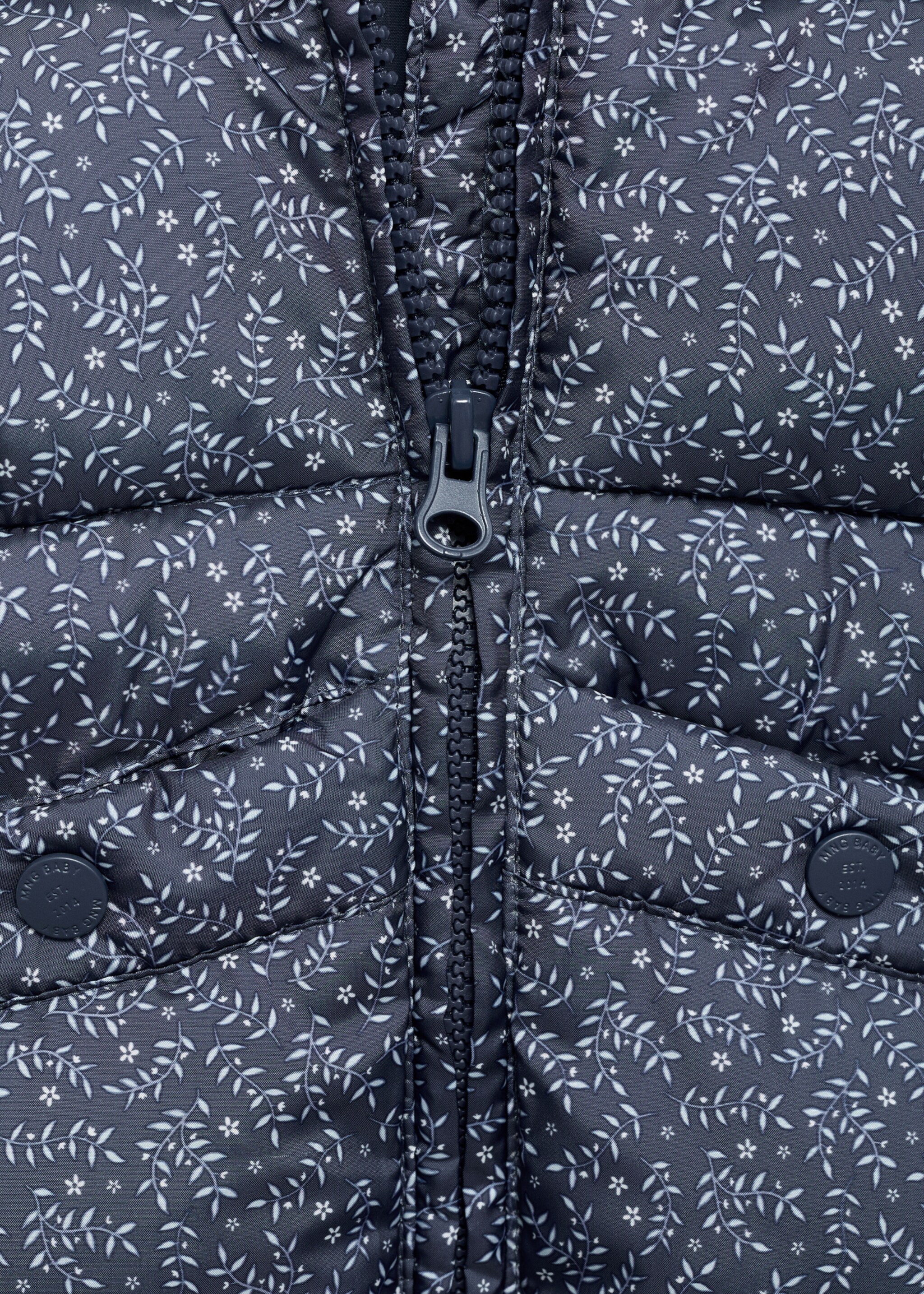 Flowers print quilted anorak - Details of the article 8, Blue. Ref: 77065969-00.