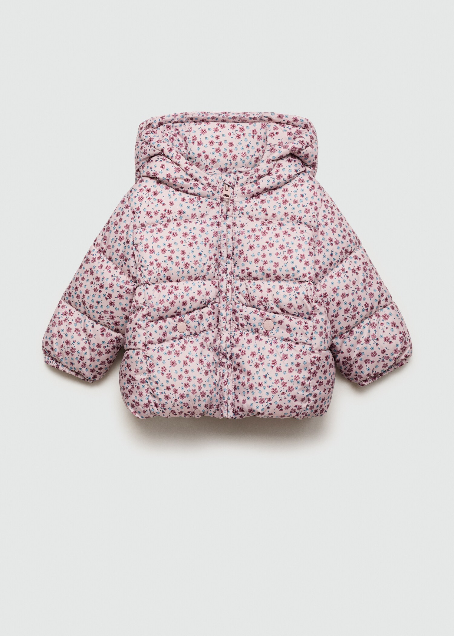 Flowers print quilted anorak - Article without model
