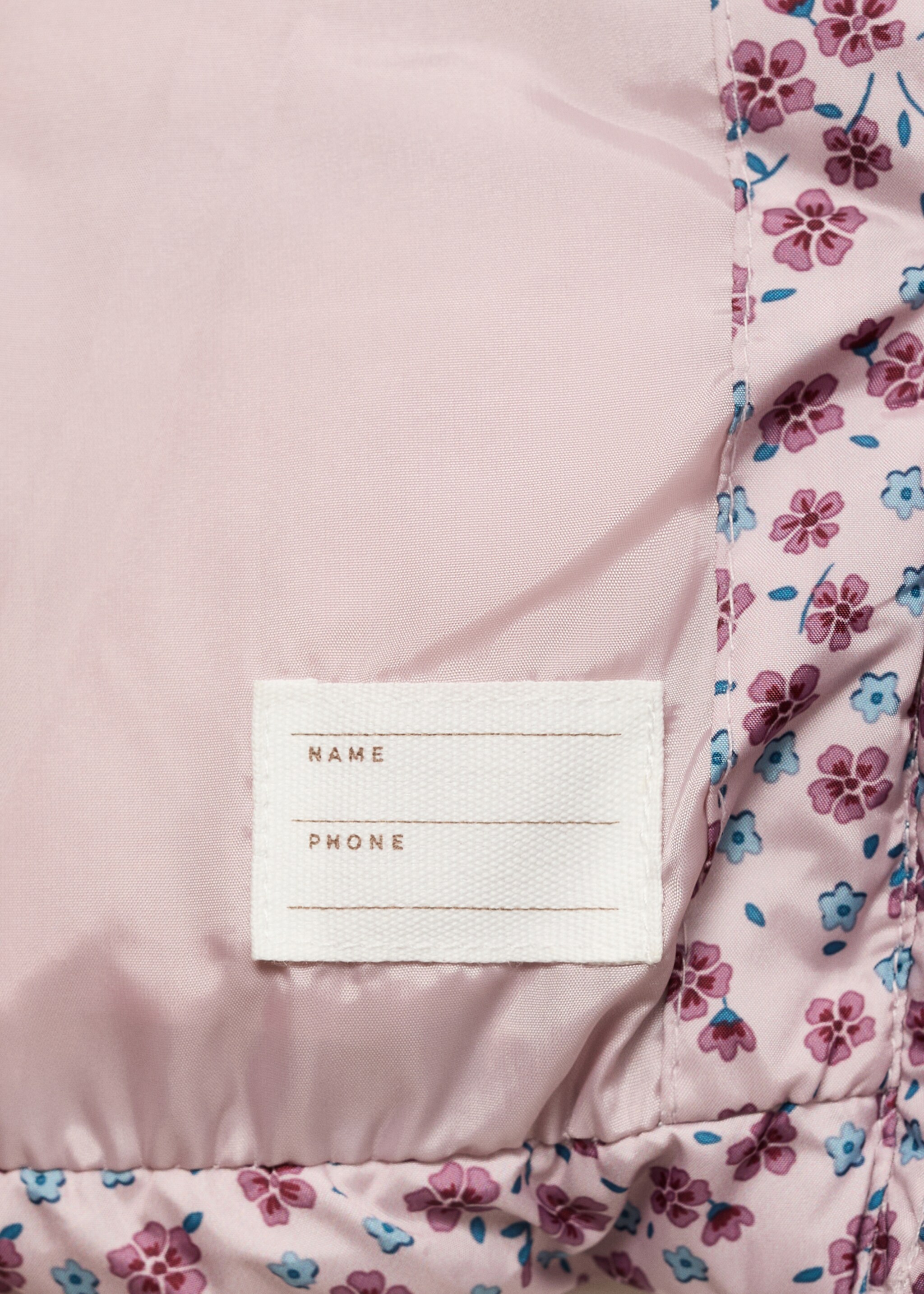 Flowers print quilted anorak - Details of the article 0, Pink. Ref: 77065969-00.