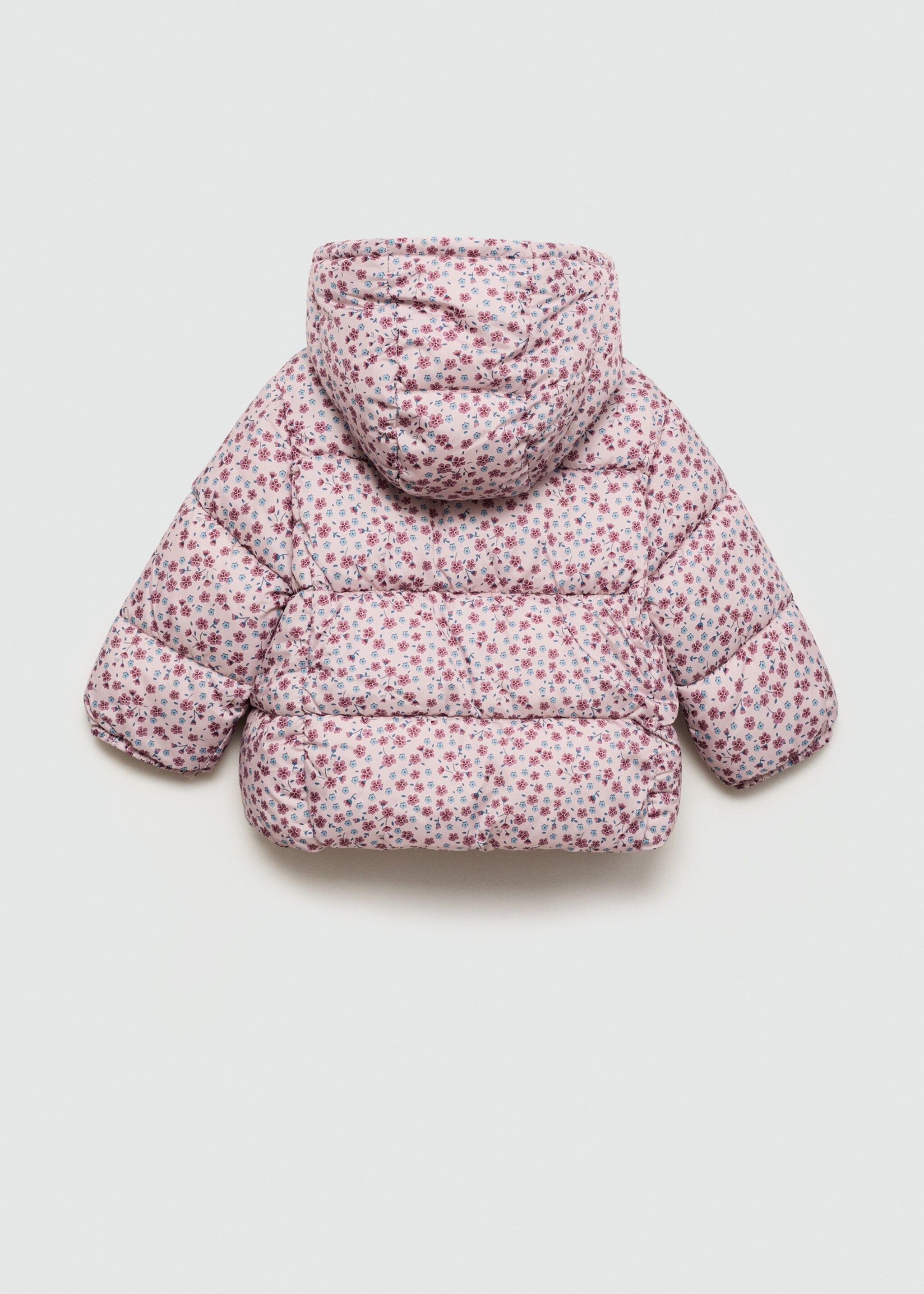 Flowers print quilted anorak - Reverse of the article, Pink. Ref: 77065969-00.