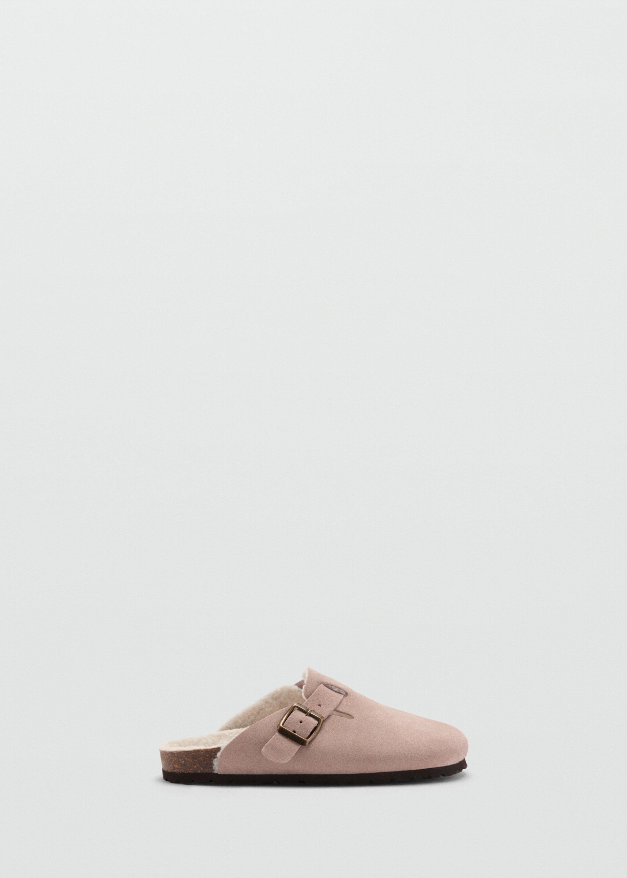 Sheepskin clogs with fur-effect lining - Article without model, Pale Pink. Ref: 77065971-00.