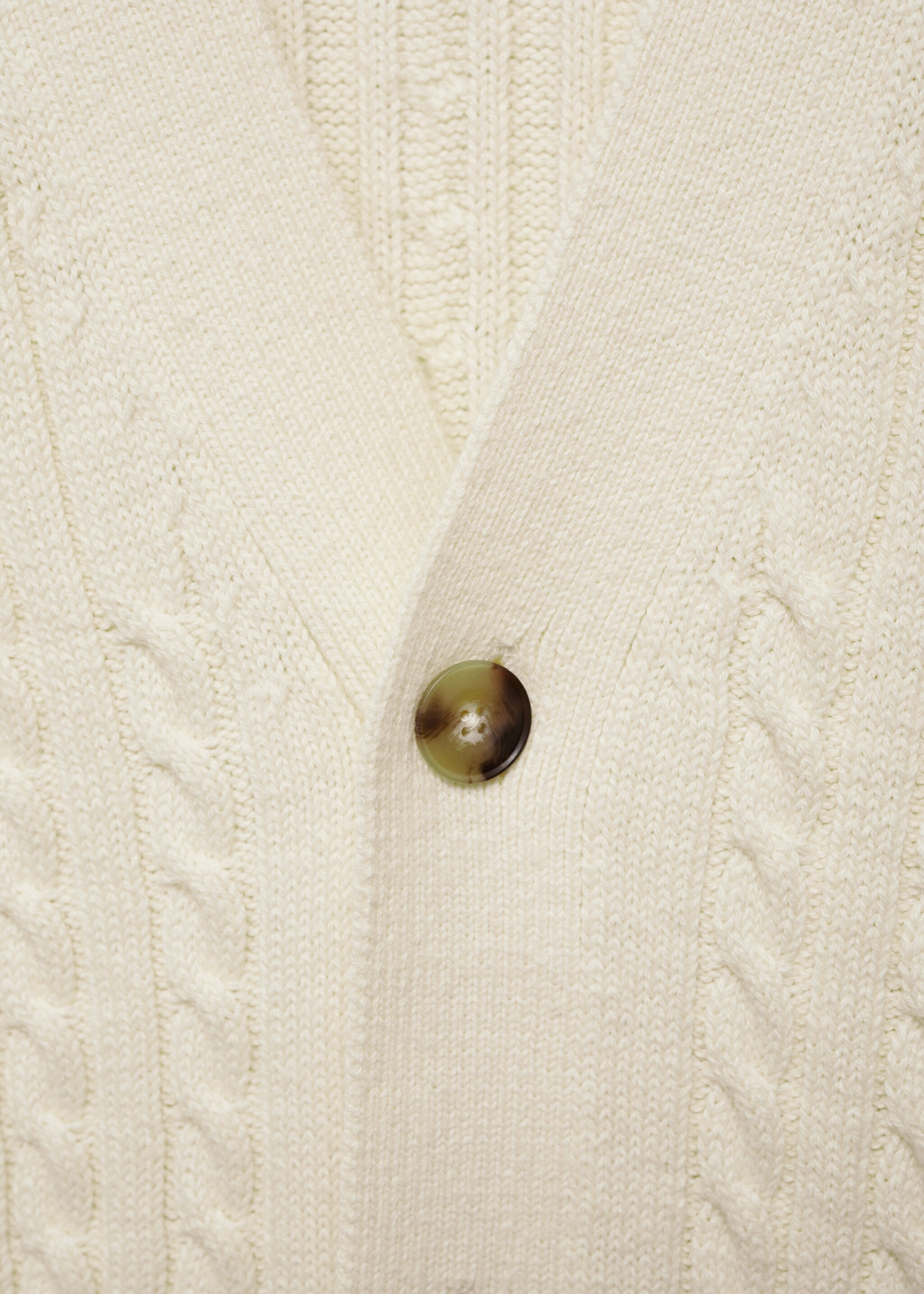 Cardigan maglia spessa trecce bottoni - Dettaglio dell'articolo 8, Bianco sporco. Ref: 77065973-00.
