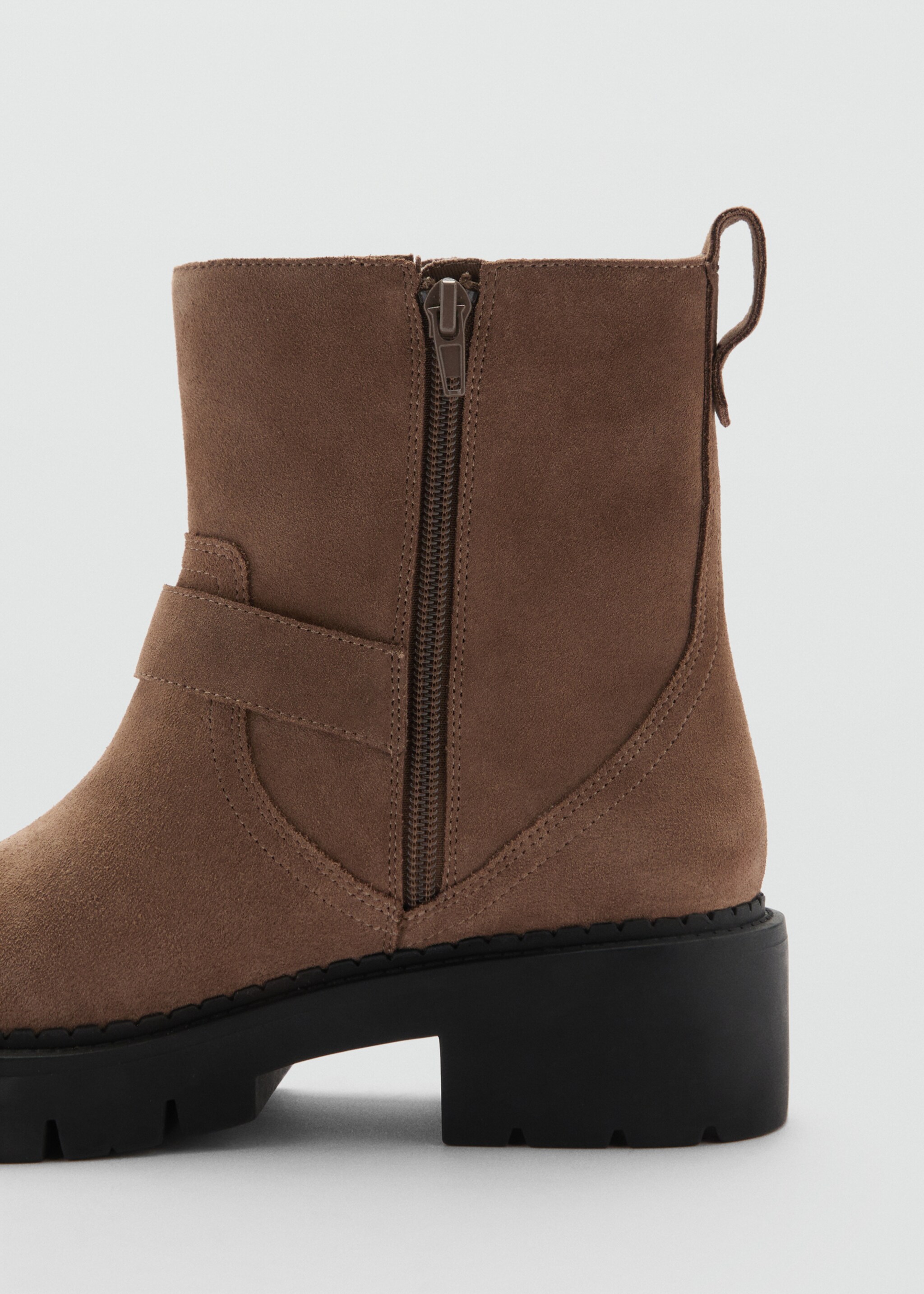 Buckle leather ankle boots - Details of the article 1, Chocolate. Ref: 77065974-00.