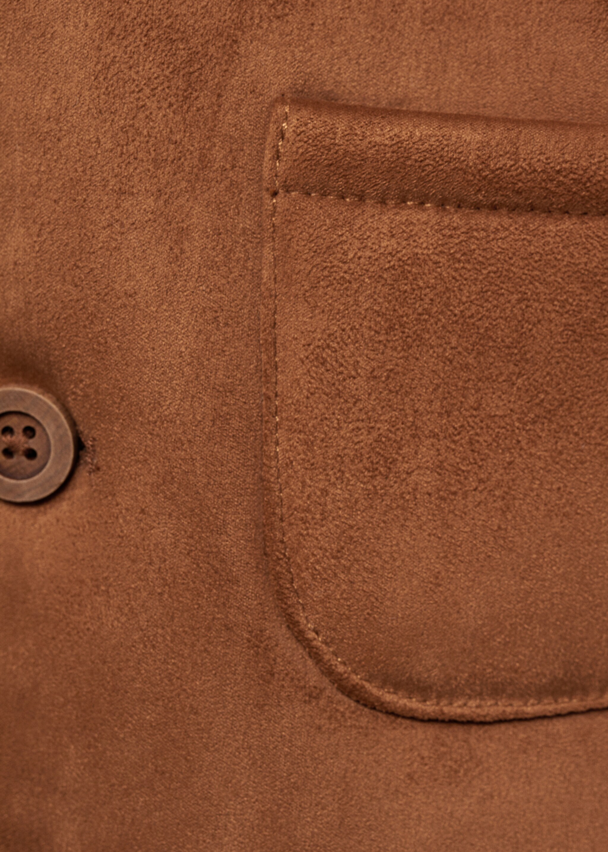 Mantel aus Velours mit Kunstshearling - Detail des Artikels 8, Mittelbraun. Ref: 77065976-00.