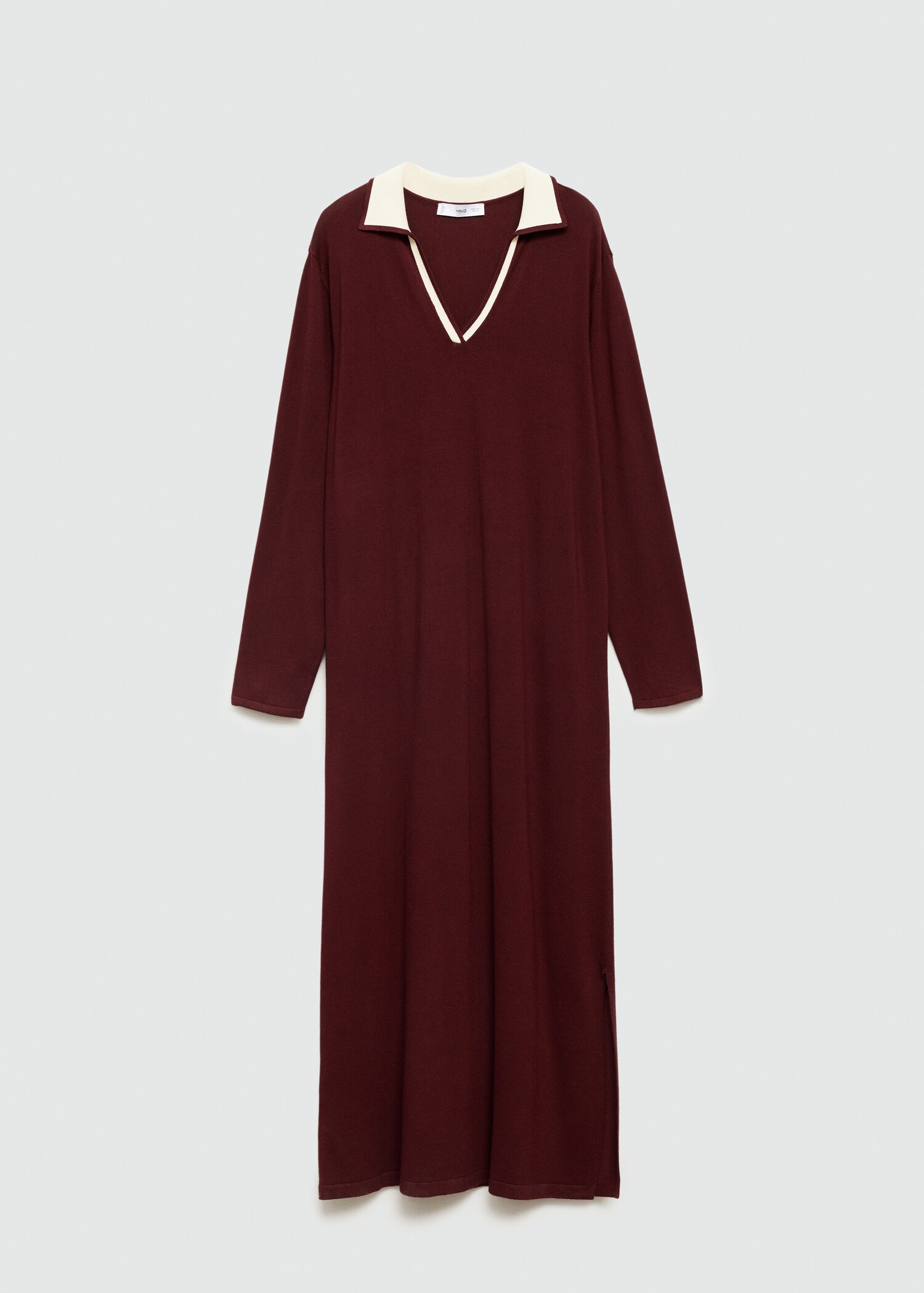 Contrast collar knit dress - Article without model