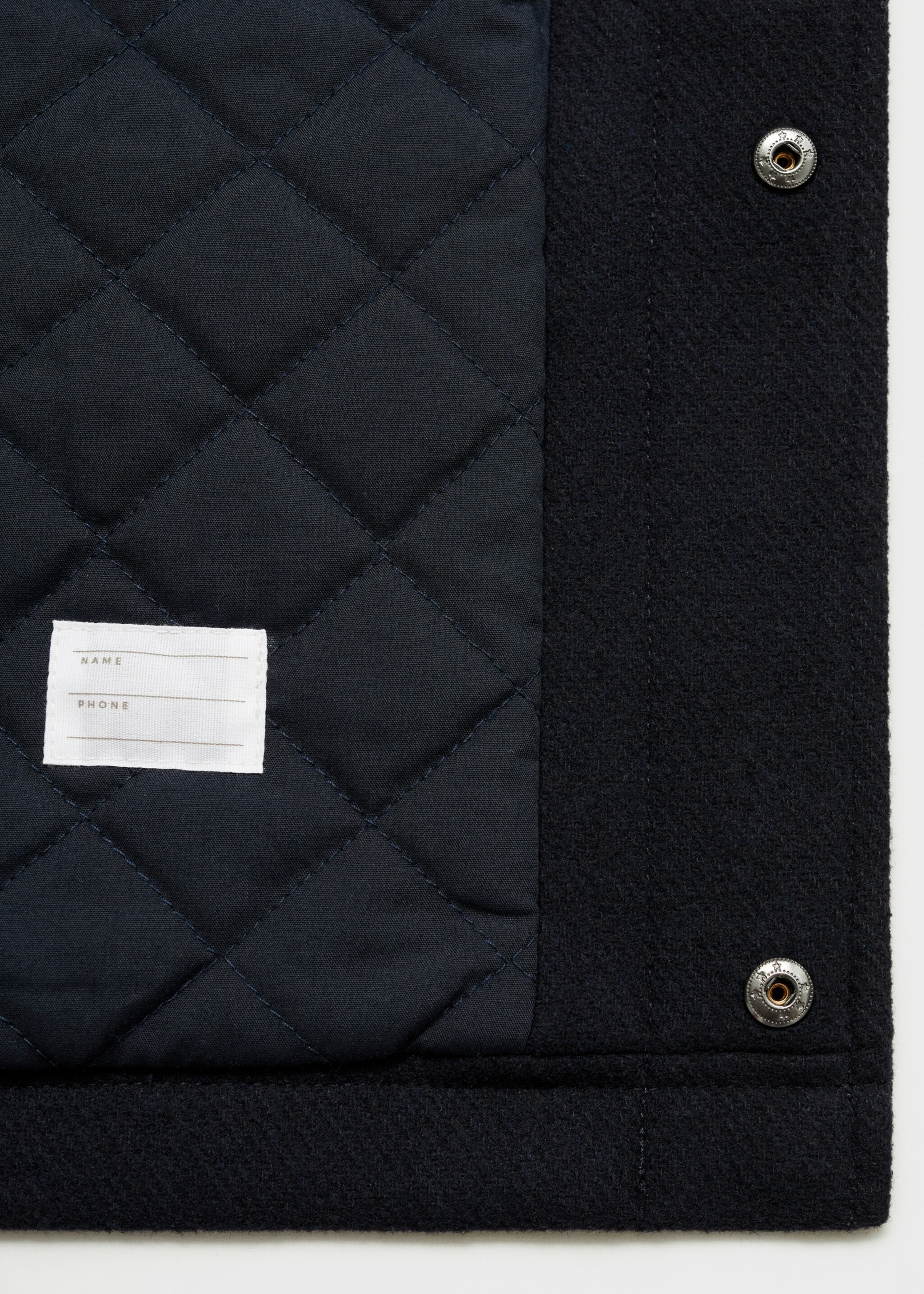Cappotto panno tasche - Dettaglio dell'articolo 0, Blu marino scuro. Ref: 77065978-00.