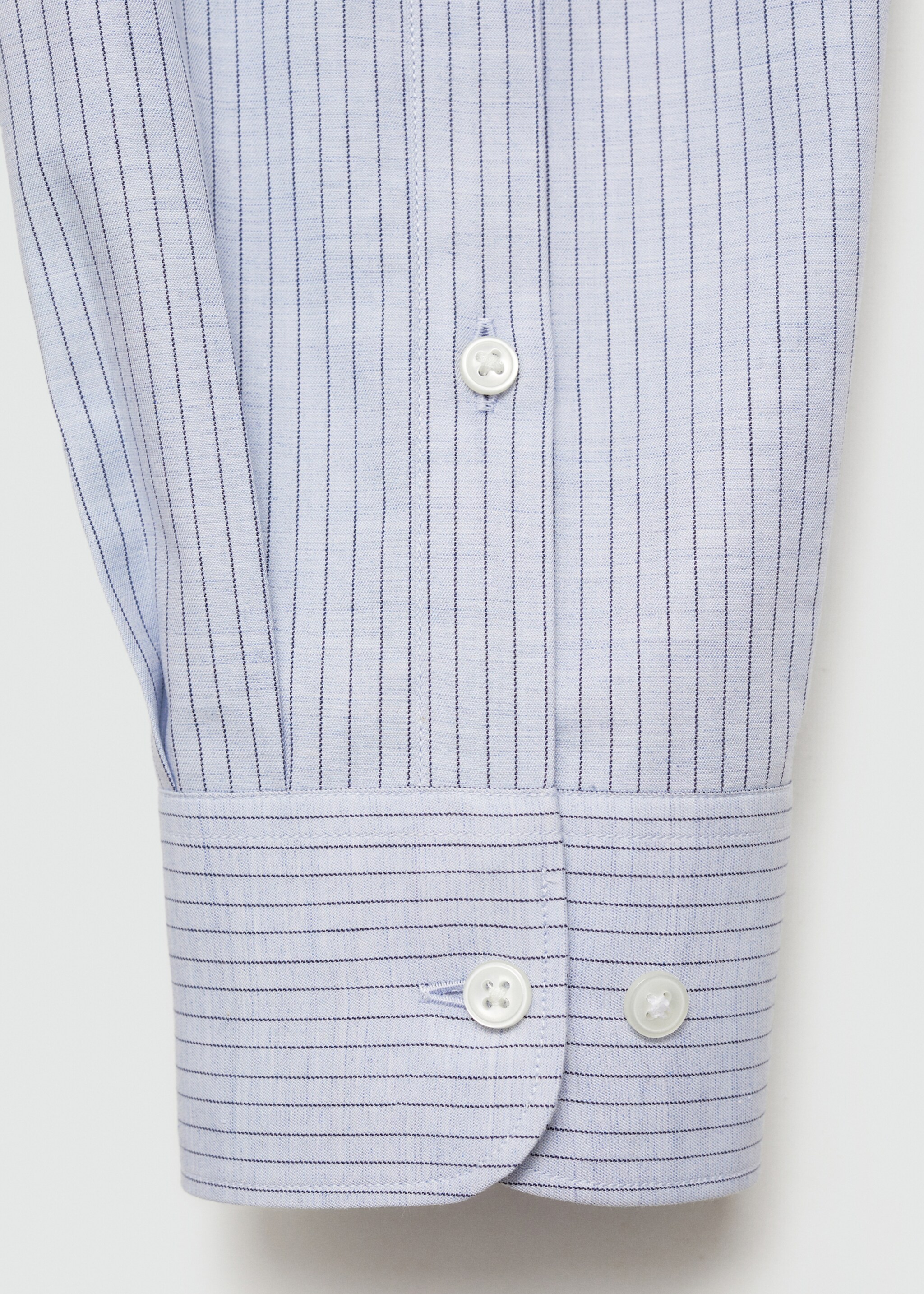 Camisa algodón slim fit raya diplomática - Detalle del artículo 0, Azul celeste. Ref: 77065980-00.