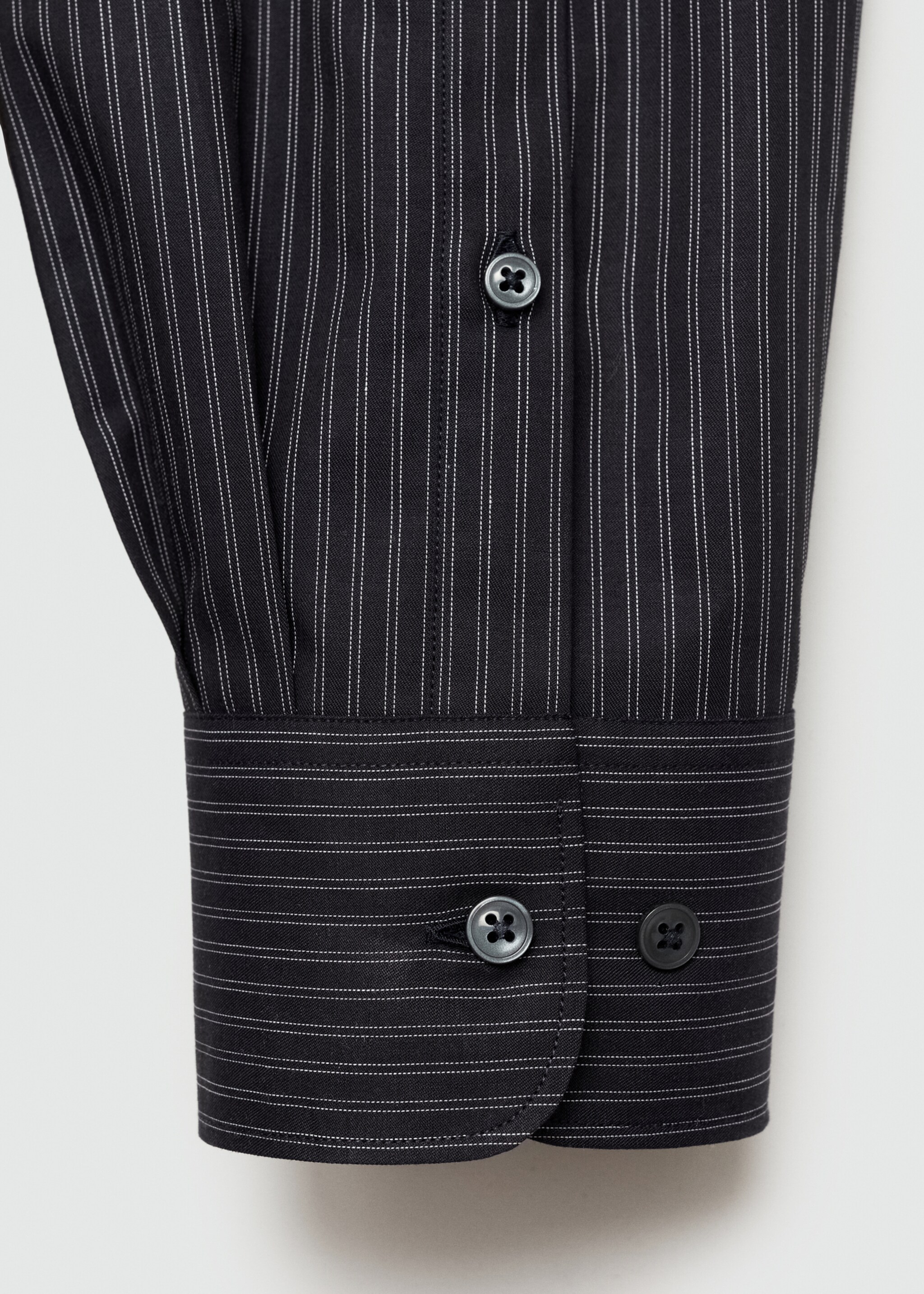 Camisa algodón slim fit raya diplomática - Detalle del artículo 0, Gris. Ref: 77065980-00.