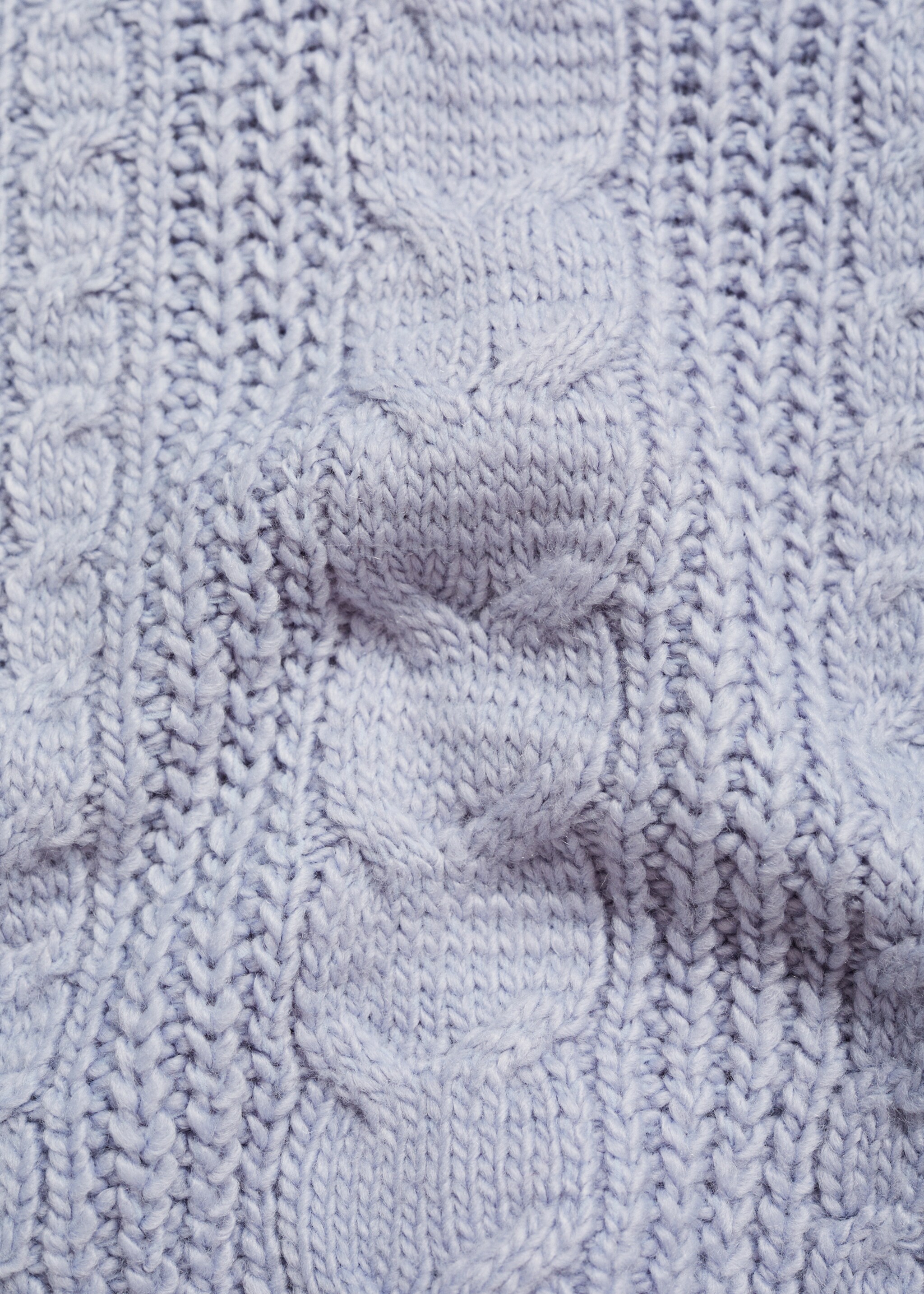 Braided knitted sweater - Details of the article 0, Sky Blue. Ref: 77065981-00.