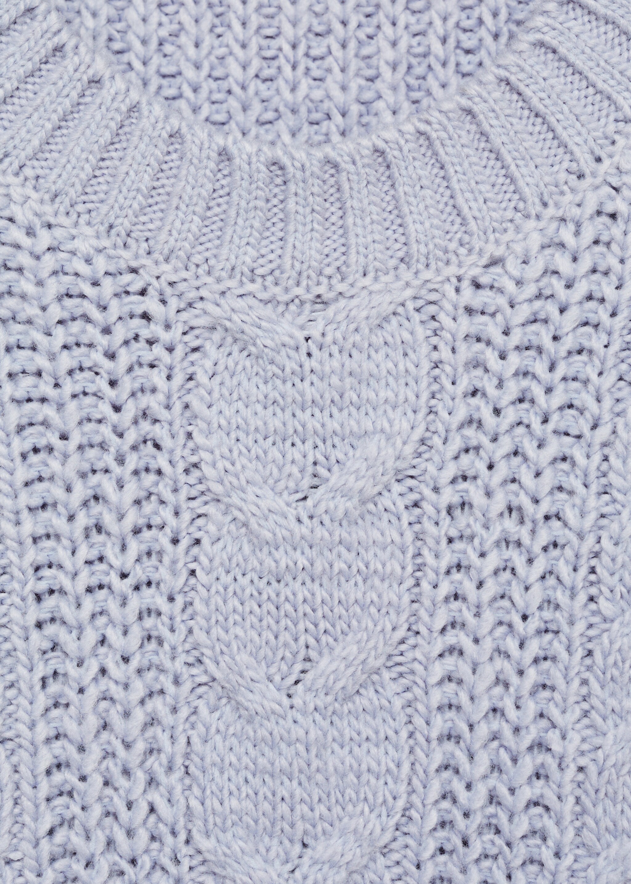 Braided knitted sweater - Details of the article 8, Sky Blue. Ref: 77065981-00.