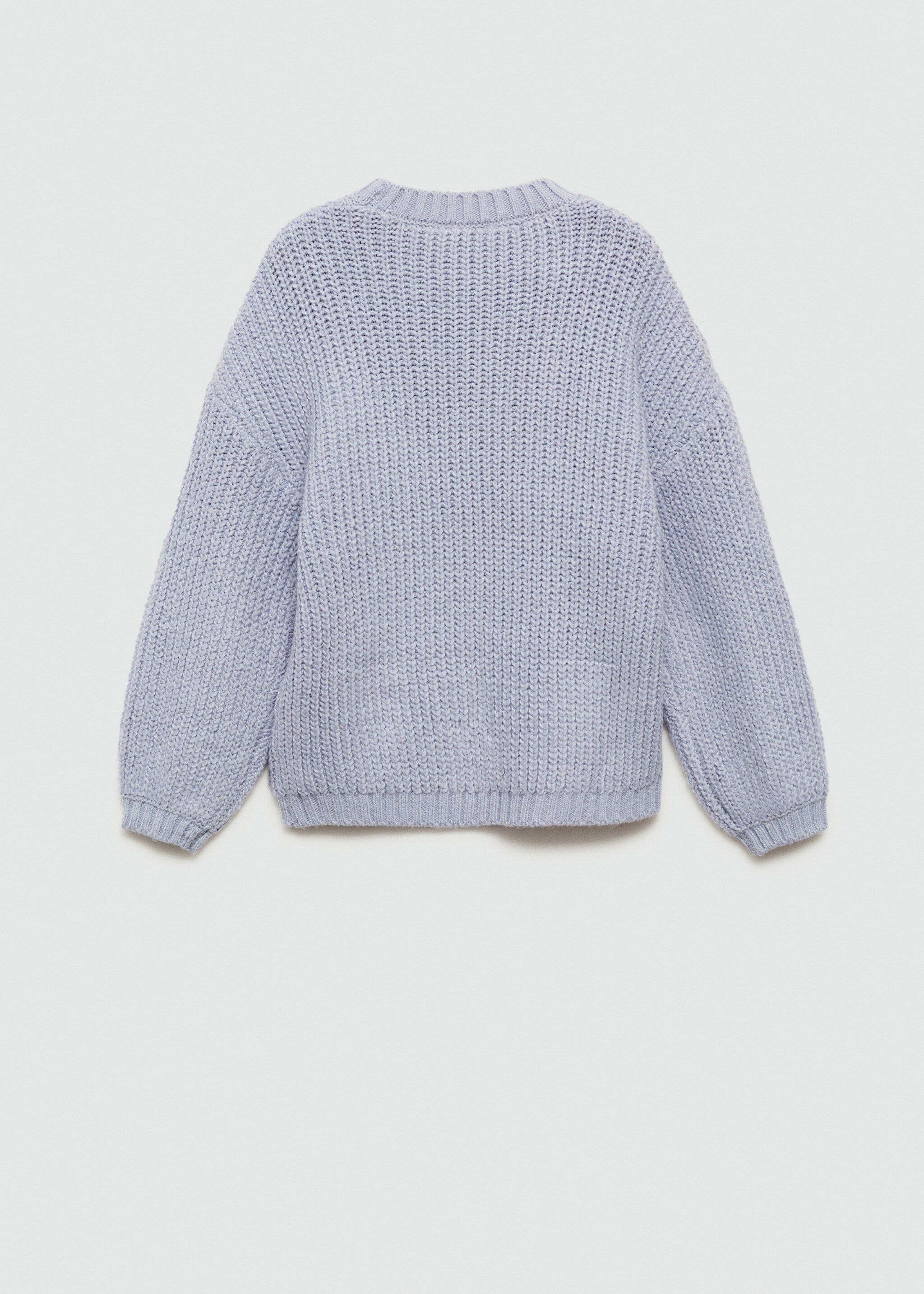 Braided knitted sweater - Reverse of the article, Sky Blue. Ref: 77065981-00.