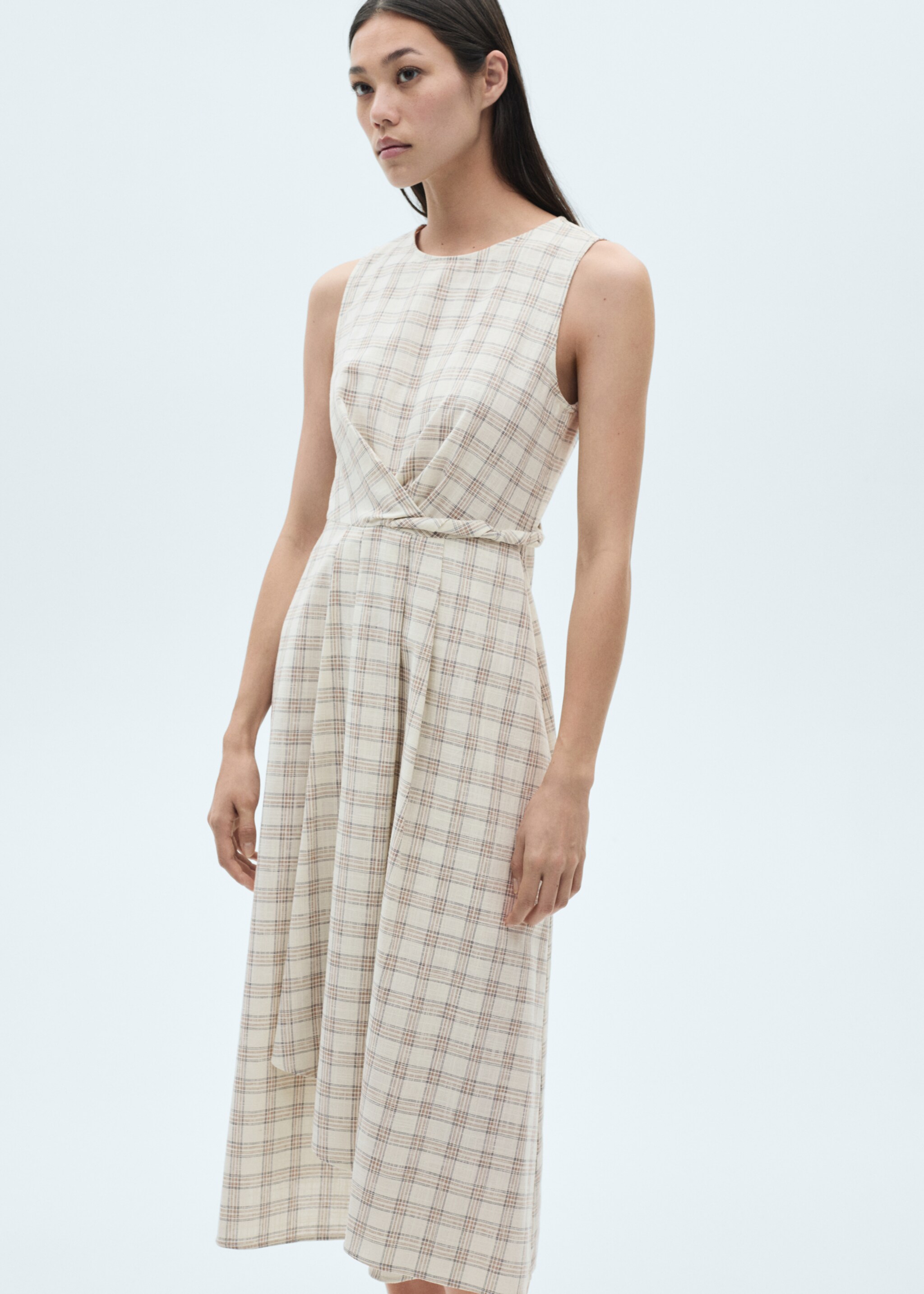 Check-print midi-dress - Medium plane