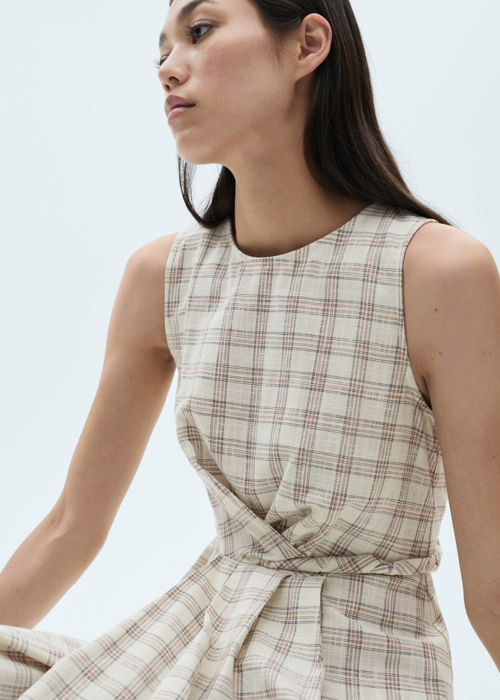 Check-print midi-dress - Details of the article 1