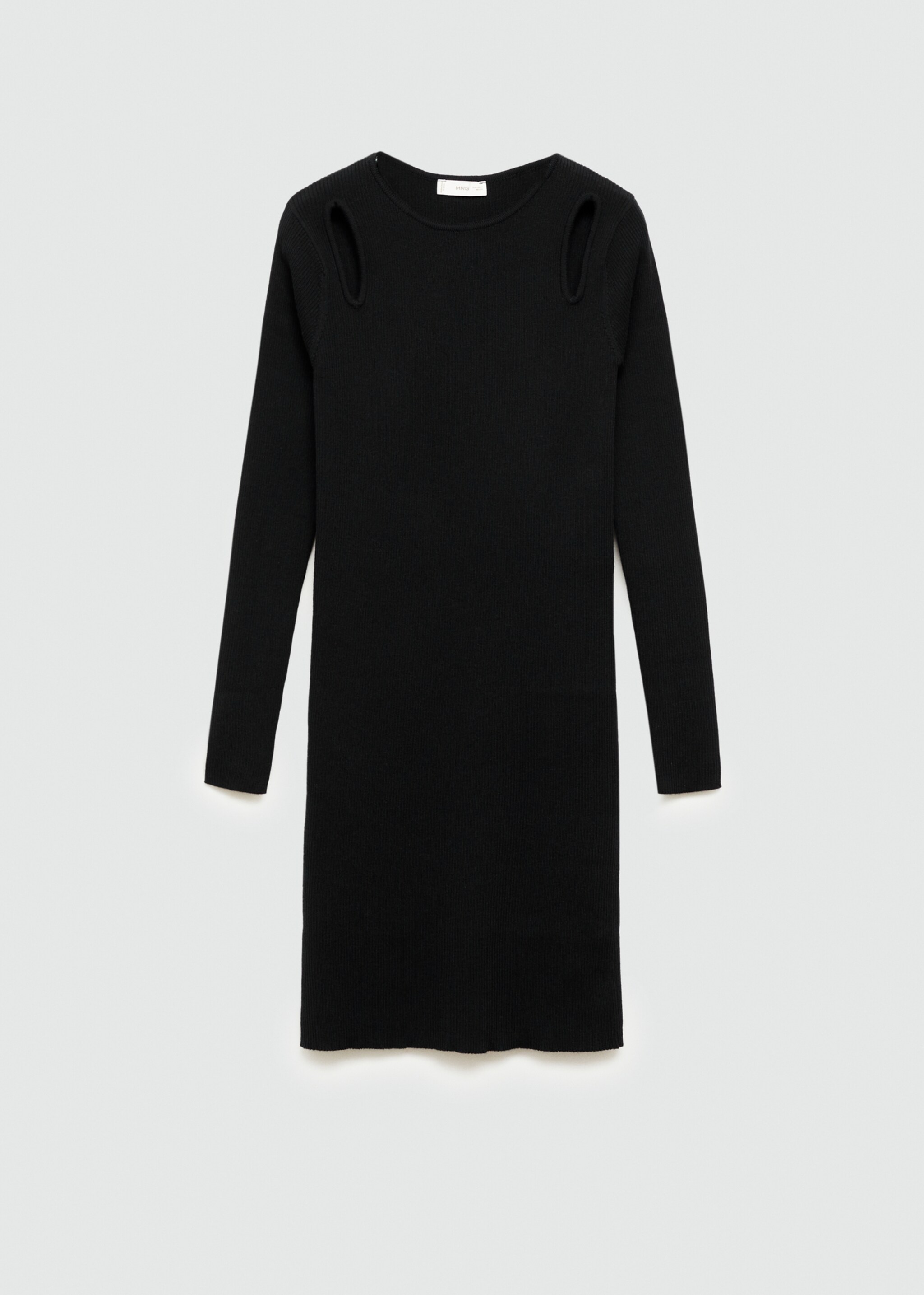 Robe maille côtelée ouvertures - Article sans modèle, Noir. Ref: 77065984-00.