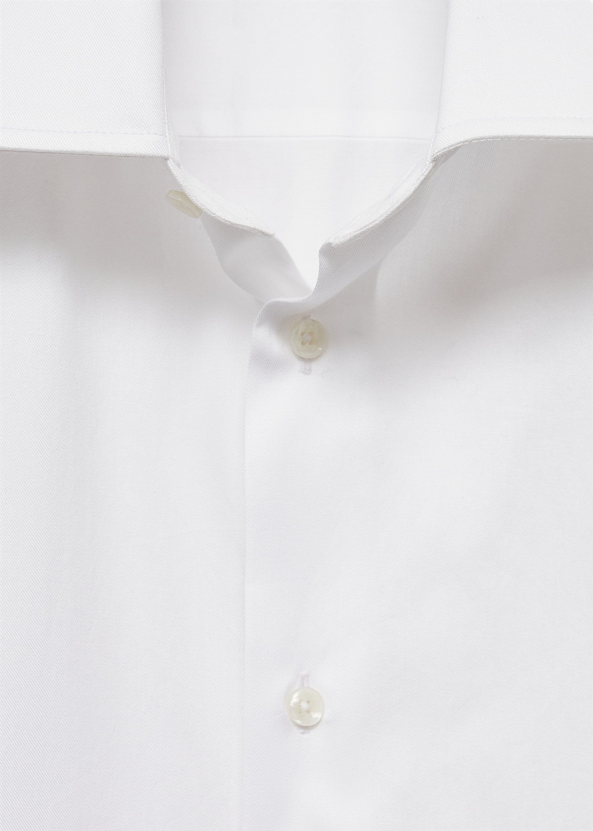 Πουκάμισο slim fit βαμβάκι - Λεπτομέρεια του προϊόντος 8, Λευκό. Ref: 77065985-00.