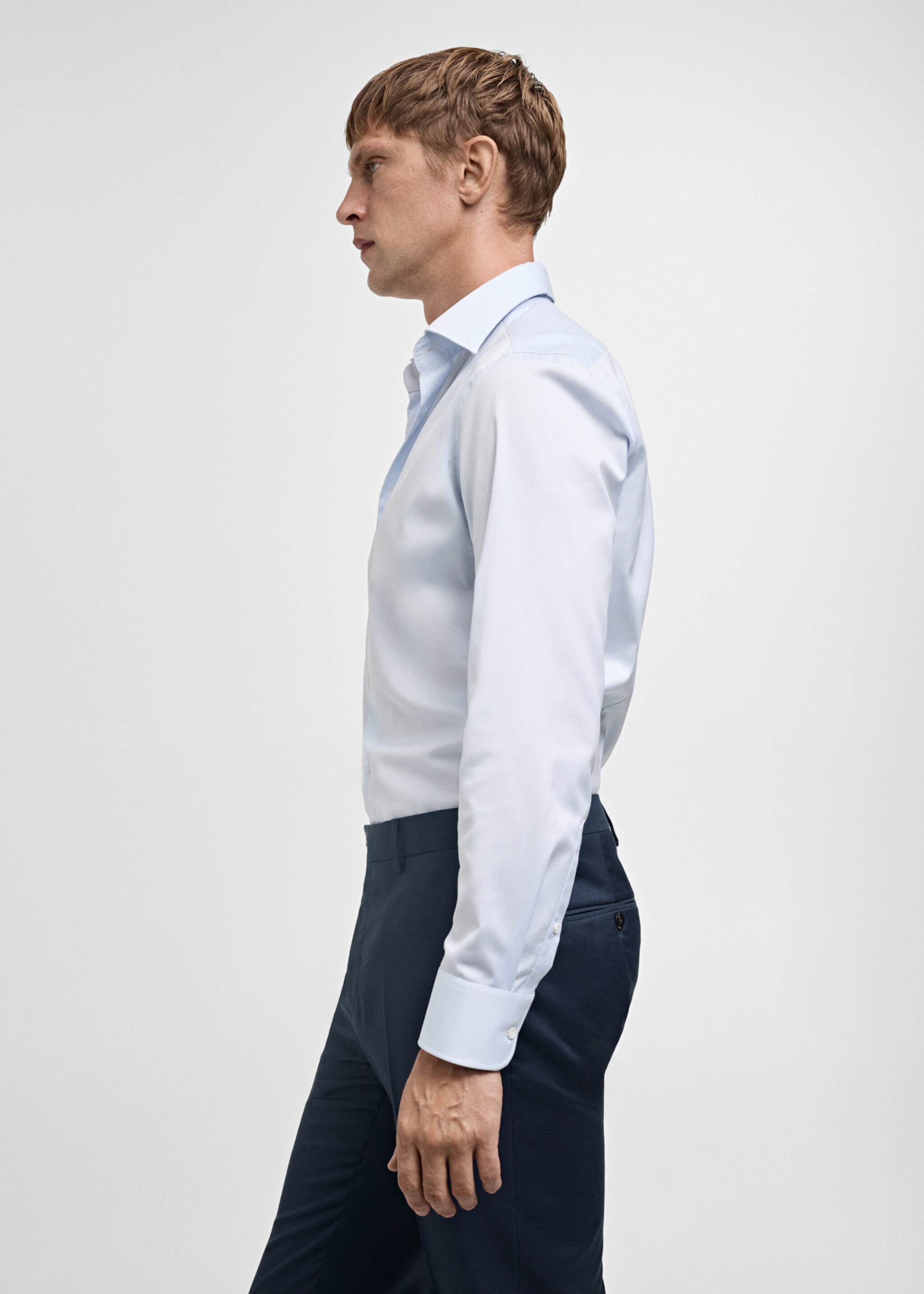 Obleková košile slim fit z bavlny - Detail zboží 2, Modrá obloha. Ref: 77065985-00.