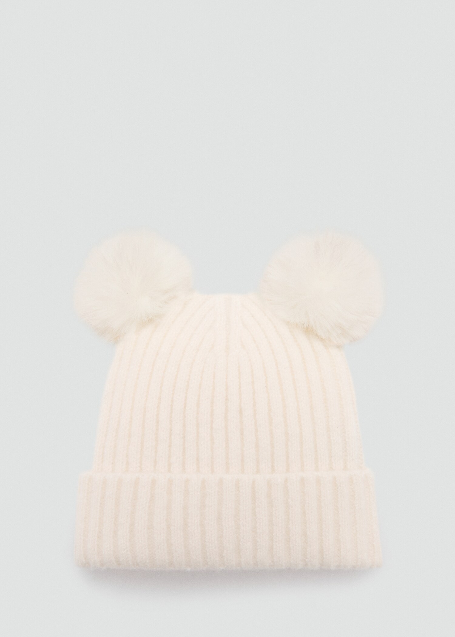 Beanie with fur-effect earmuffs and pom-pom - Article without model