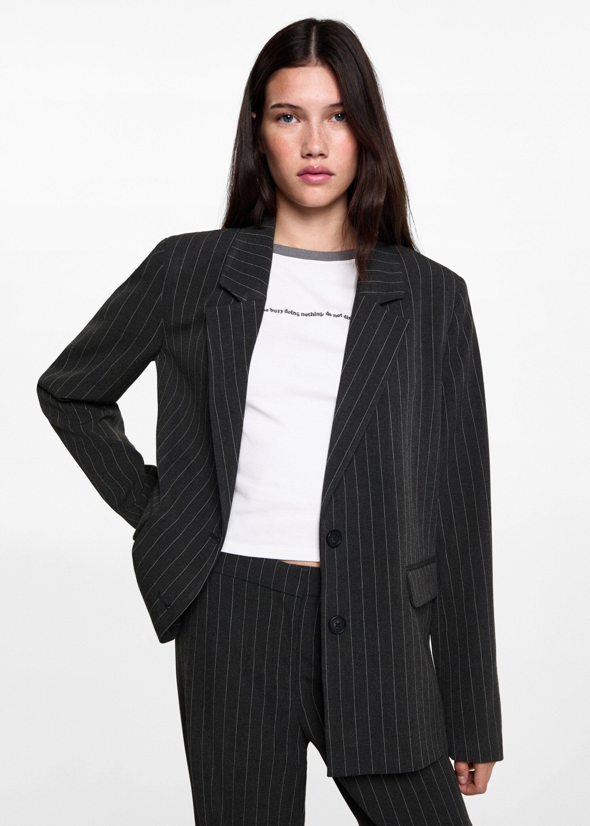 Blazer vestir ratlles - Pla mig, Gris. Ref: 77066000-00.