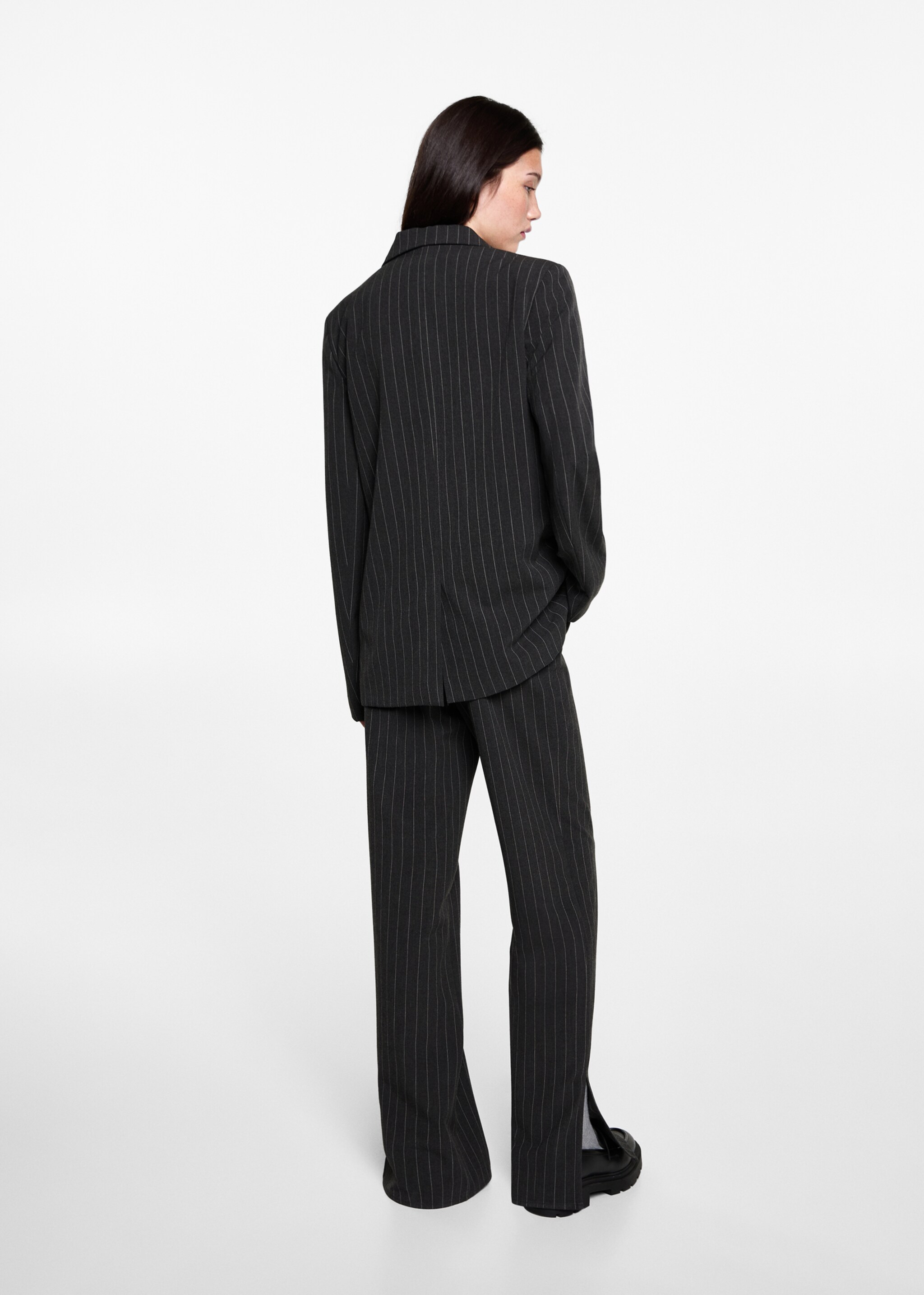 Blazer vestir ratlles - Revers de l'article, Gris. Ref: 77066000-00.