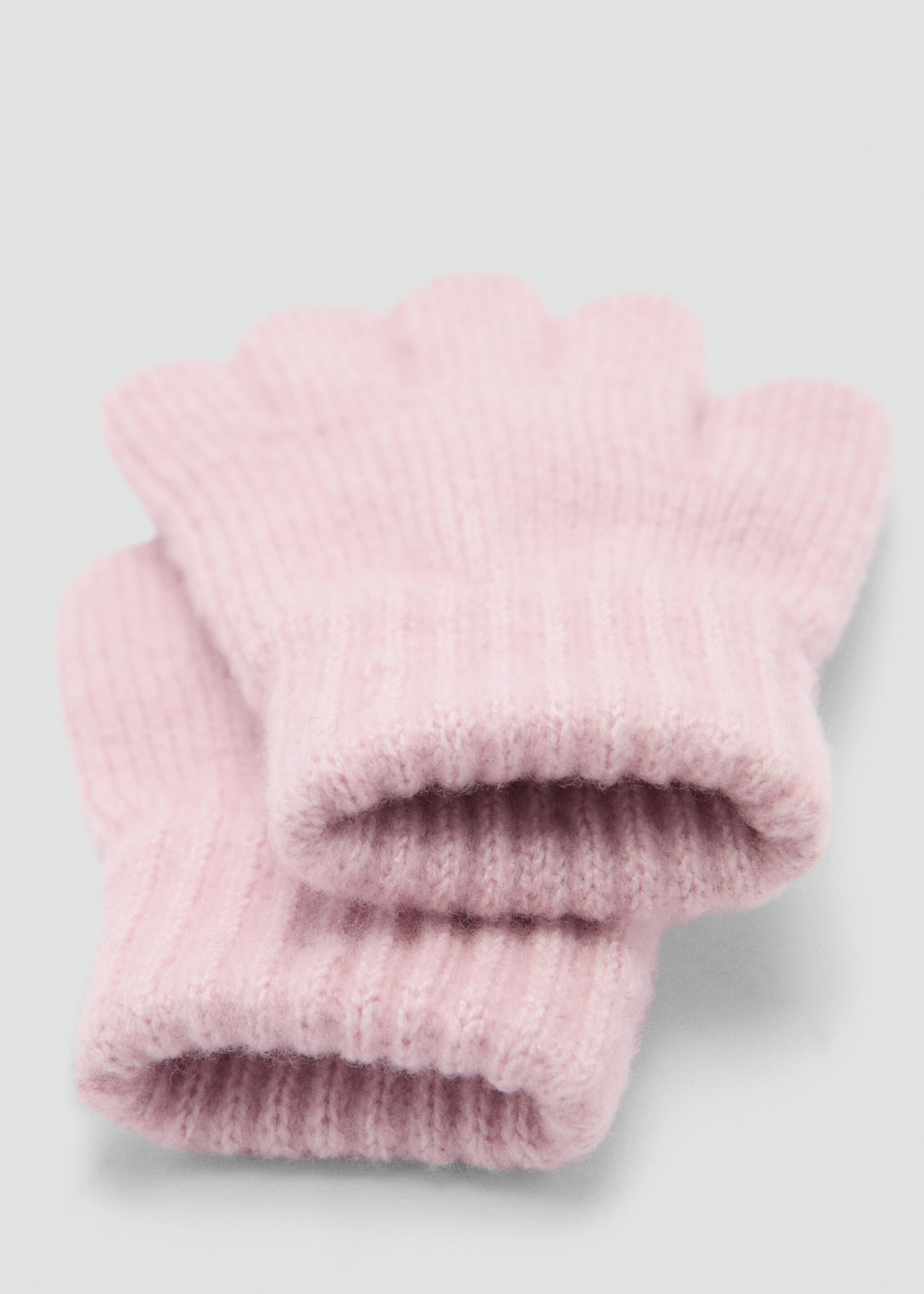 Strickhandschuhe - Mittlere Ansicht, Zartrosa. Ref: 77066003-00.