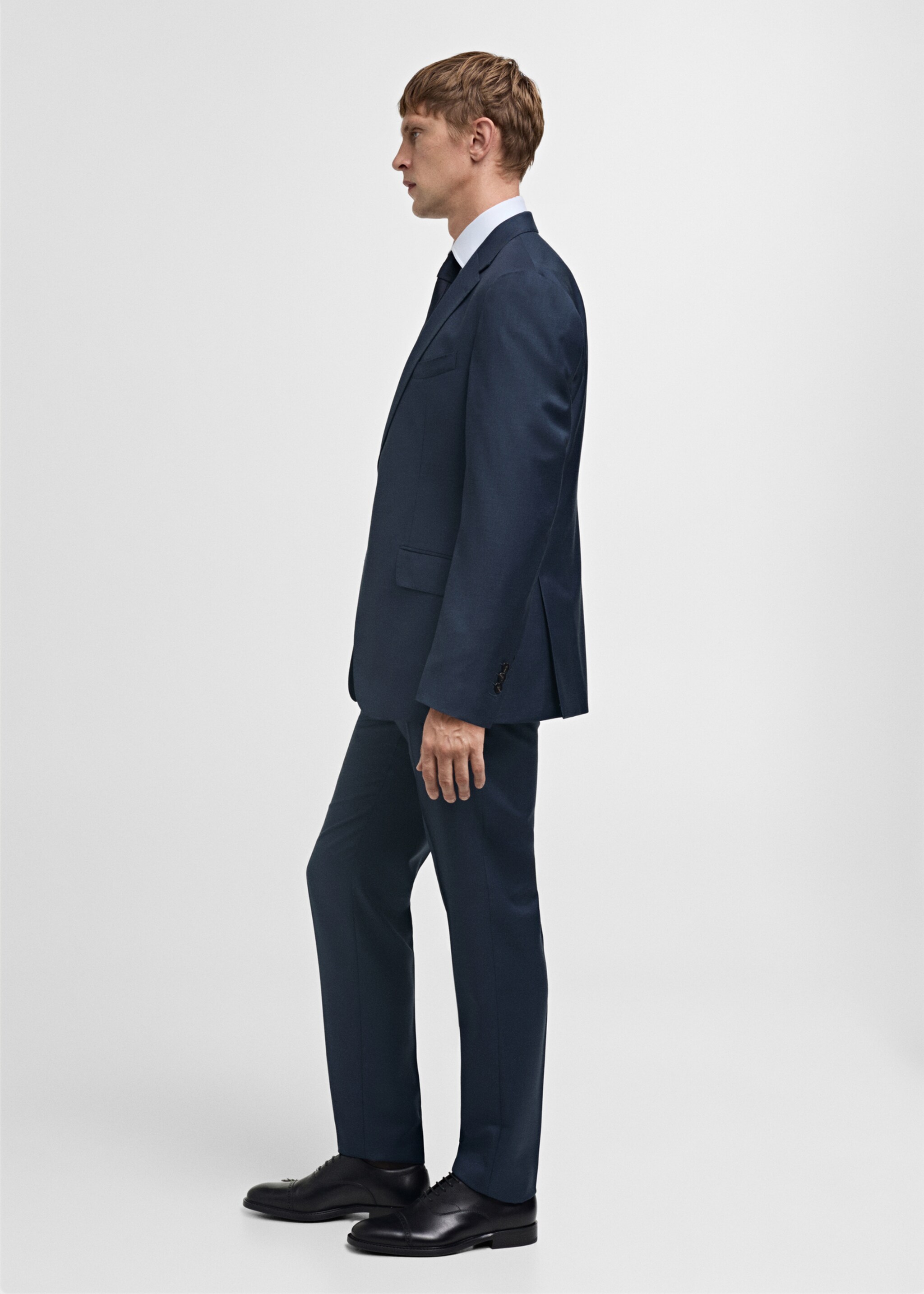 Venice 100% virgin wool suit trousers - Details of the article 2, Dark Navy. Ref: 77066005-00.