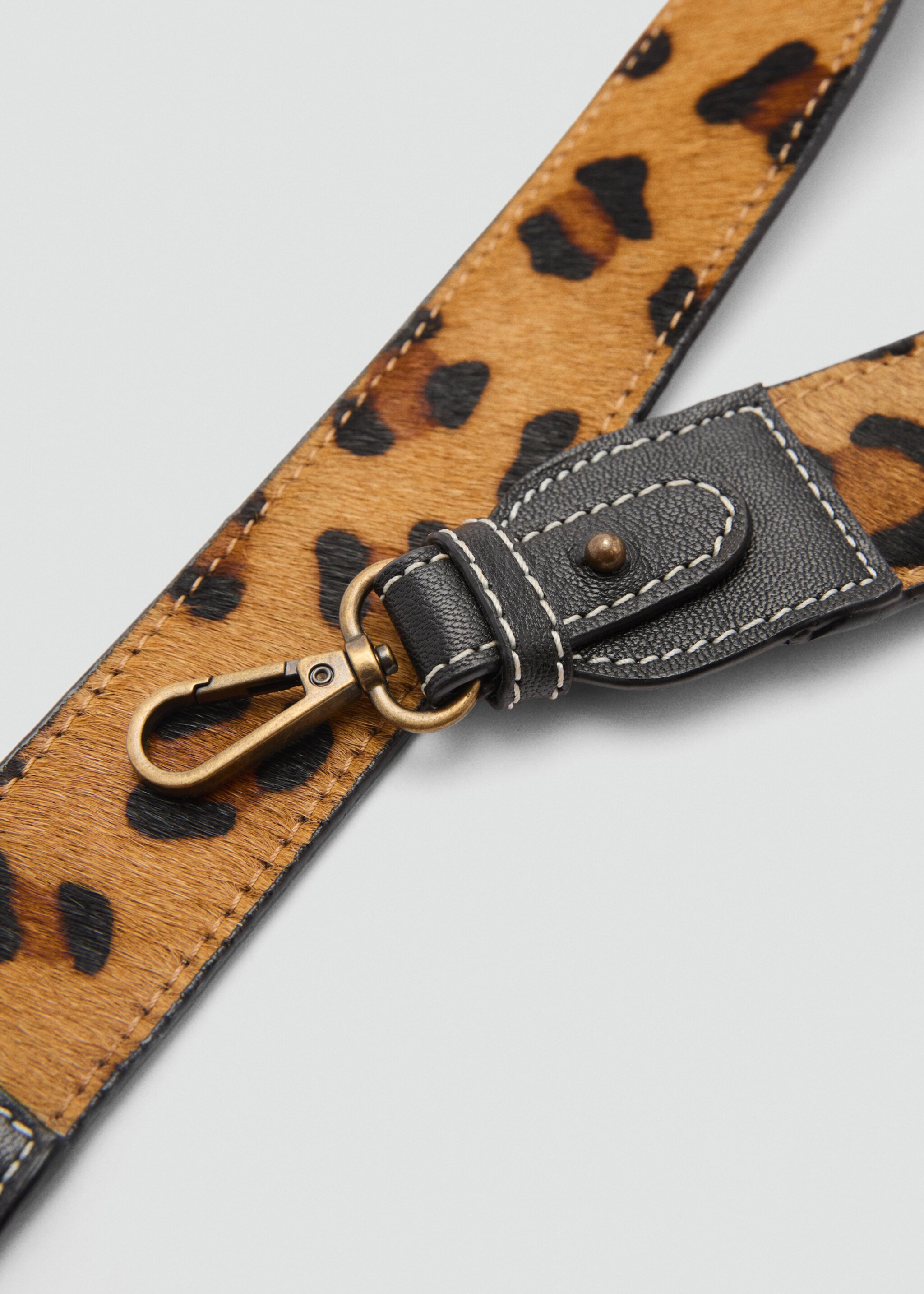 Leather printed bag strap - Medium plane