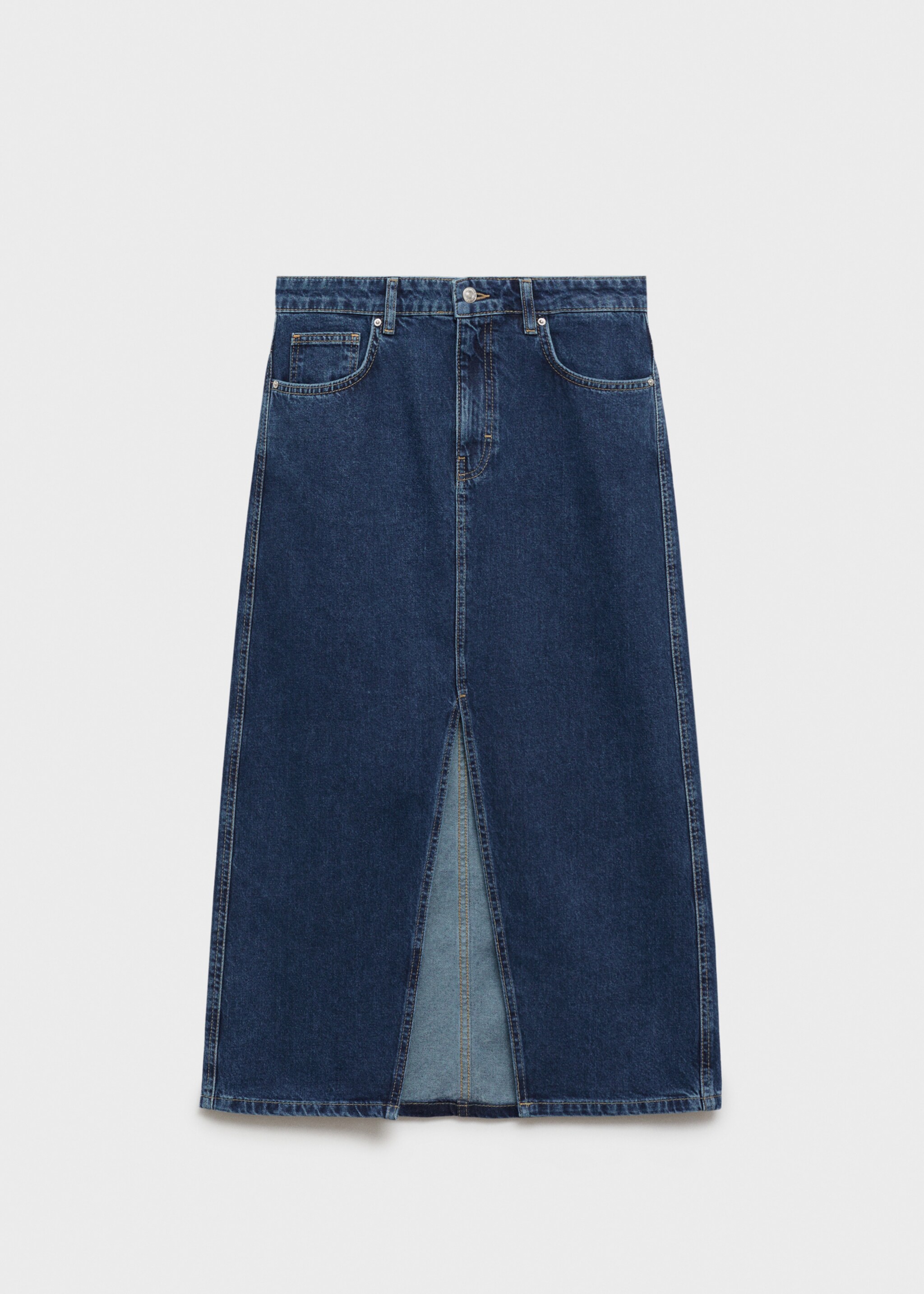 Midi-Jeansrock - Artikel ohne Model, Dunkelblau. Ref: 77066007-00.