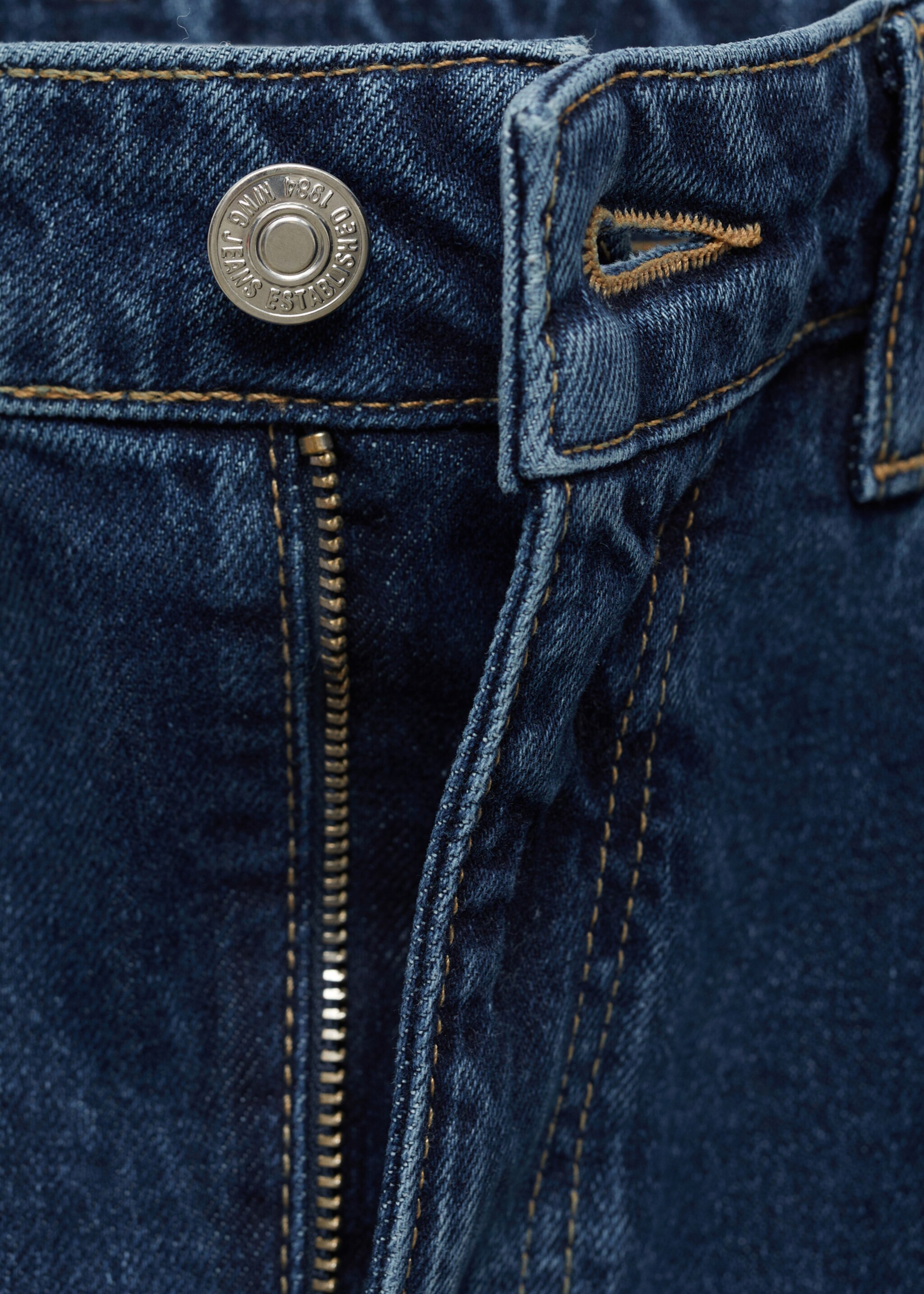 Midi-Jeansrock - Detail des Artikels 8, Dunkelblau. Ref: 77066007-00.