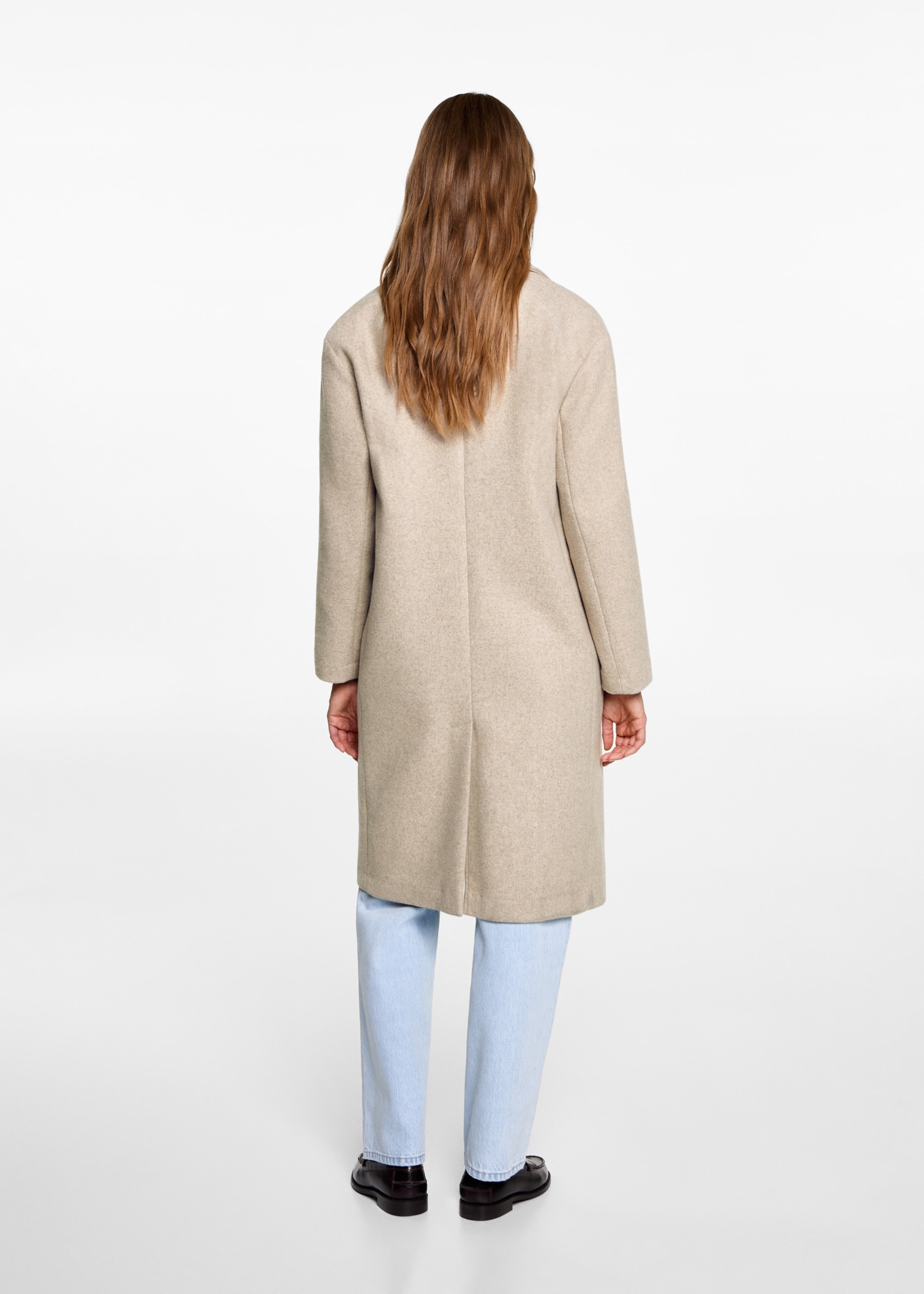 Handmade wool coat - Reverse of the article, Medium Brown. Ref: 77066336-00.