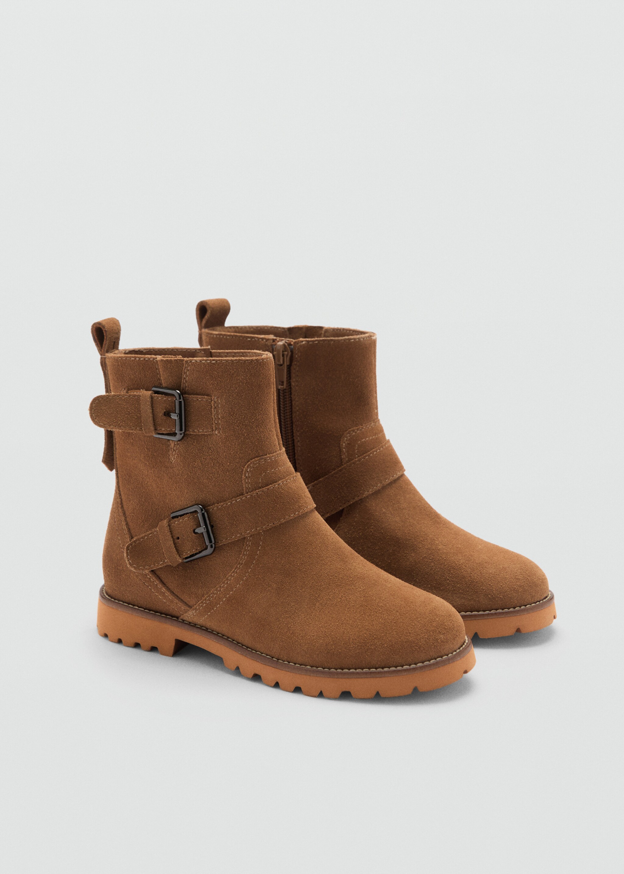 Buckle leather ankle boots - Medium plane, Medium Brown. Ref: 77066337-00.