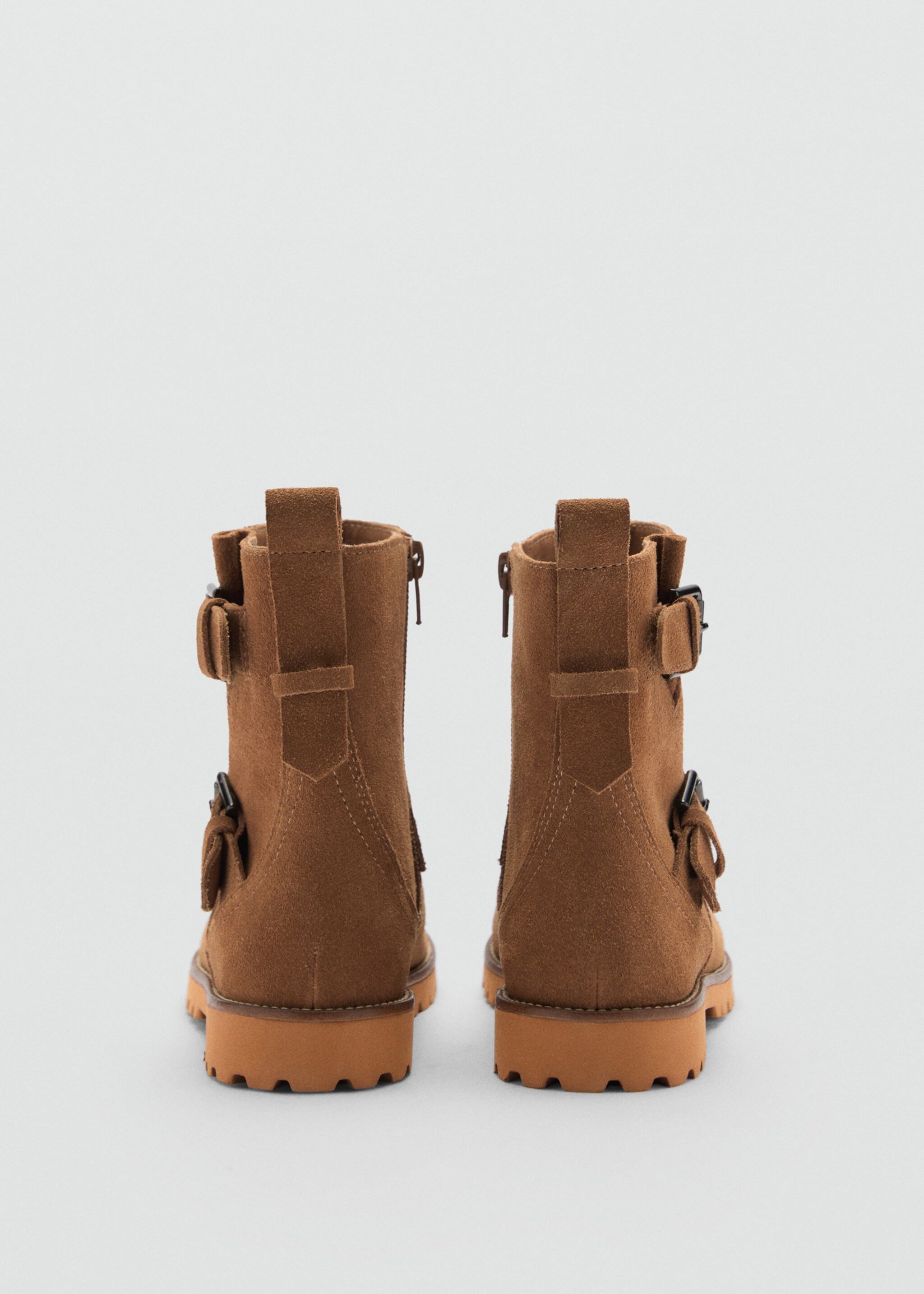 Buckle leather ankle boots - Details of the article 1, Medium Brown. Ref: 77066337-00.