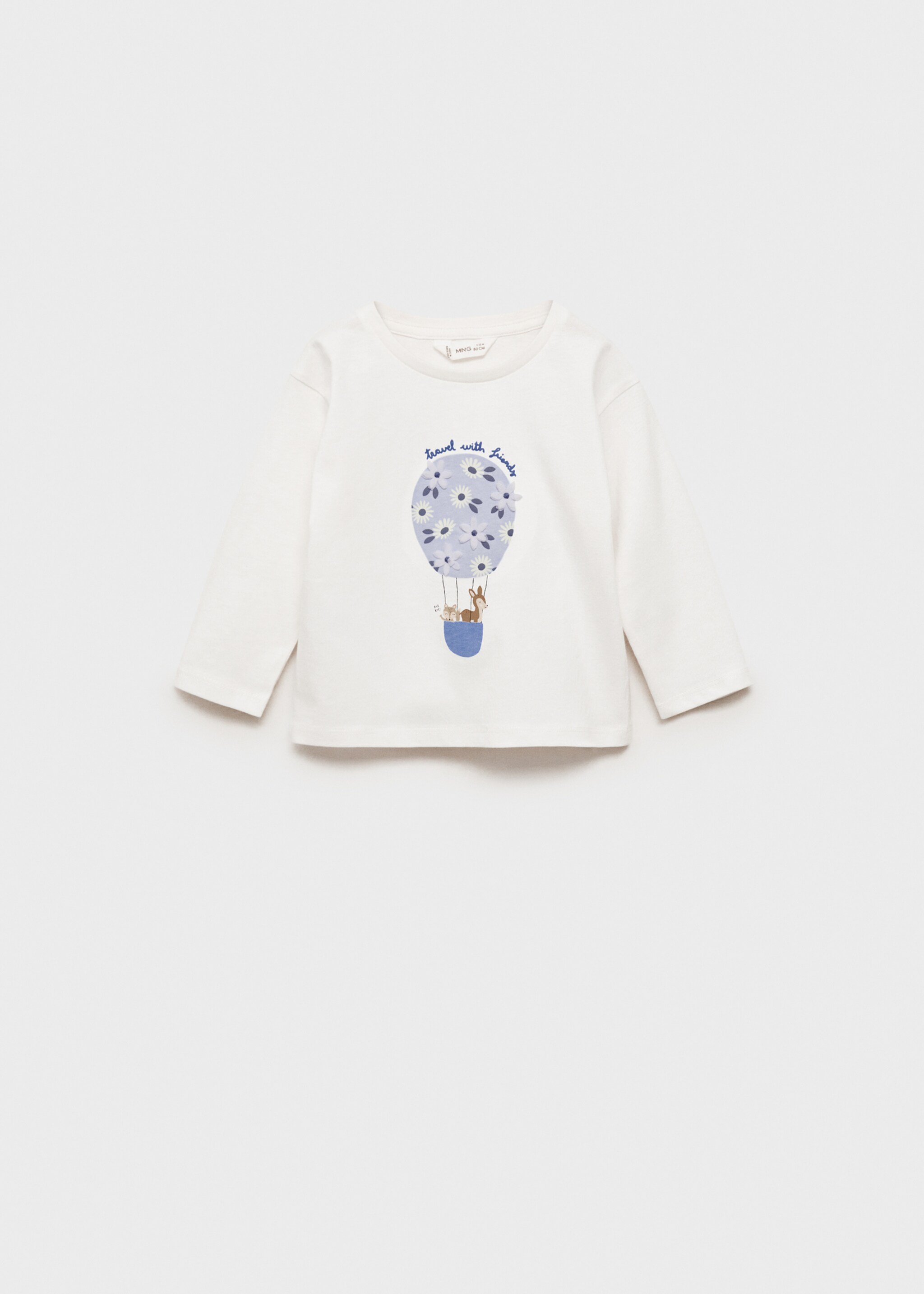 Samarreta aplics flors - Article sense model, Blanc trencat. Ref: 77066343-00.