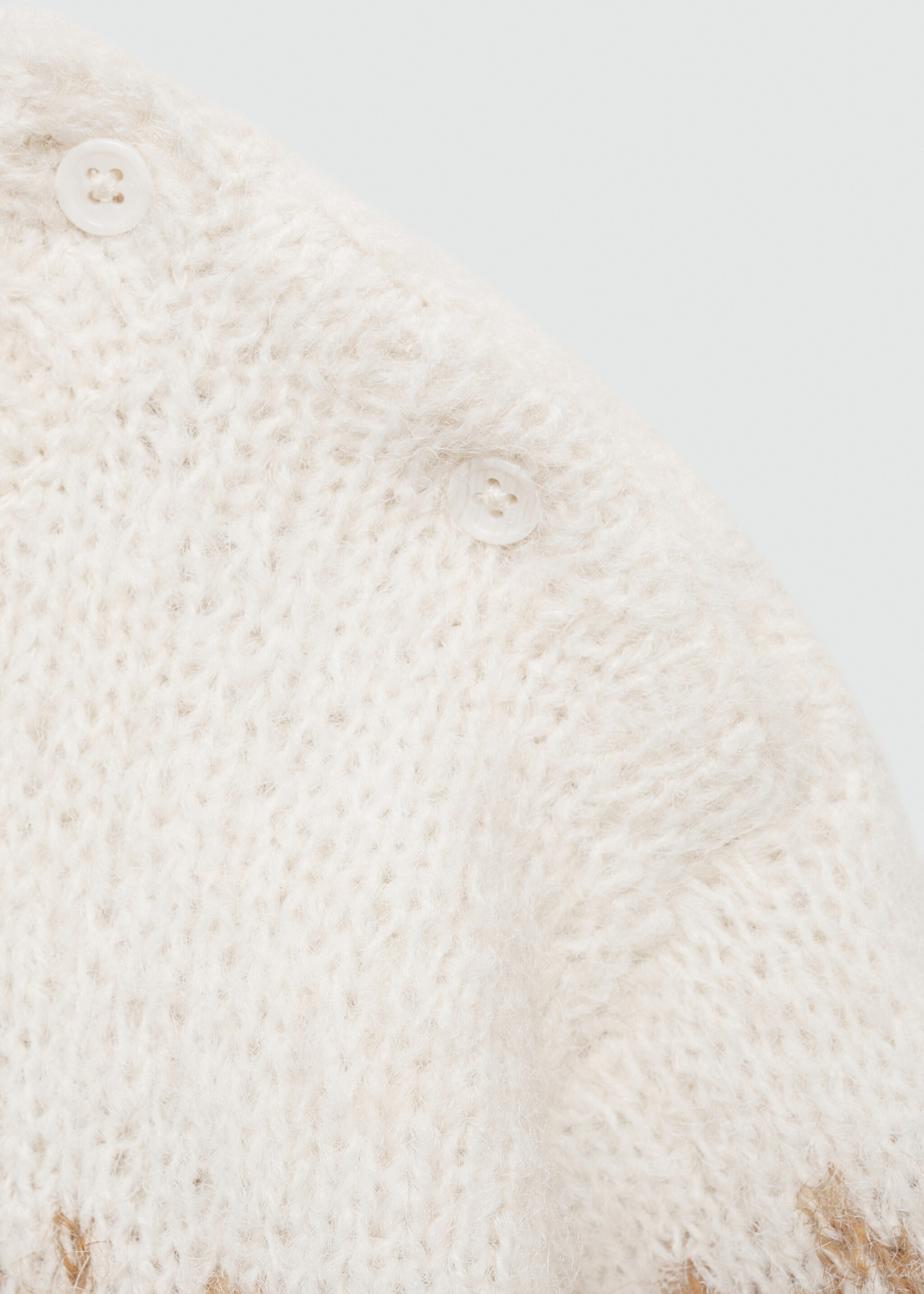Strickpullover mit Jacquardmuster - Detail des Artikels 0, Cremeweiß. Ref: 77066344-00.