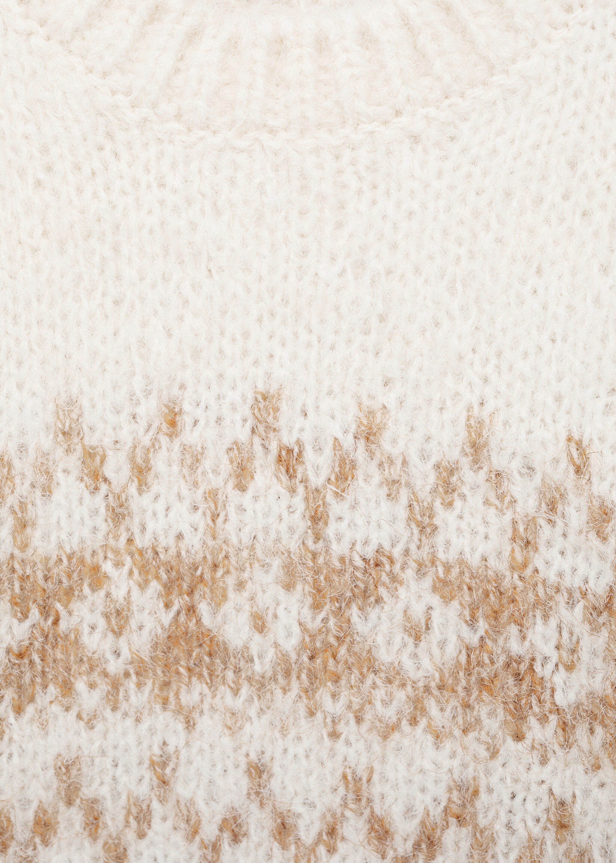 Strickpullover mit Jacquardmuster - Detail des Artikels 8, Cremeweiß. Ref: 77066344-00.